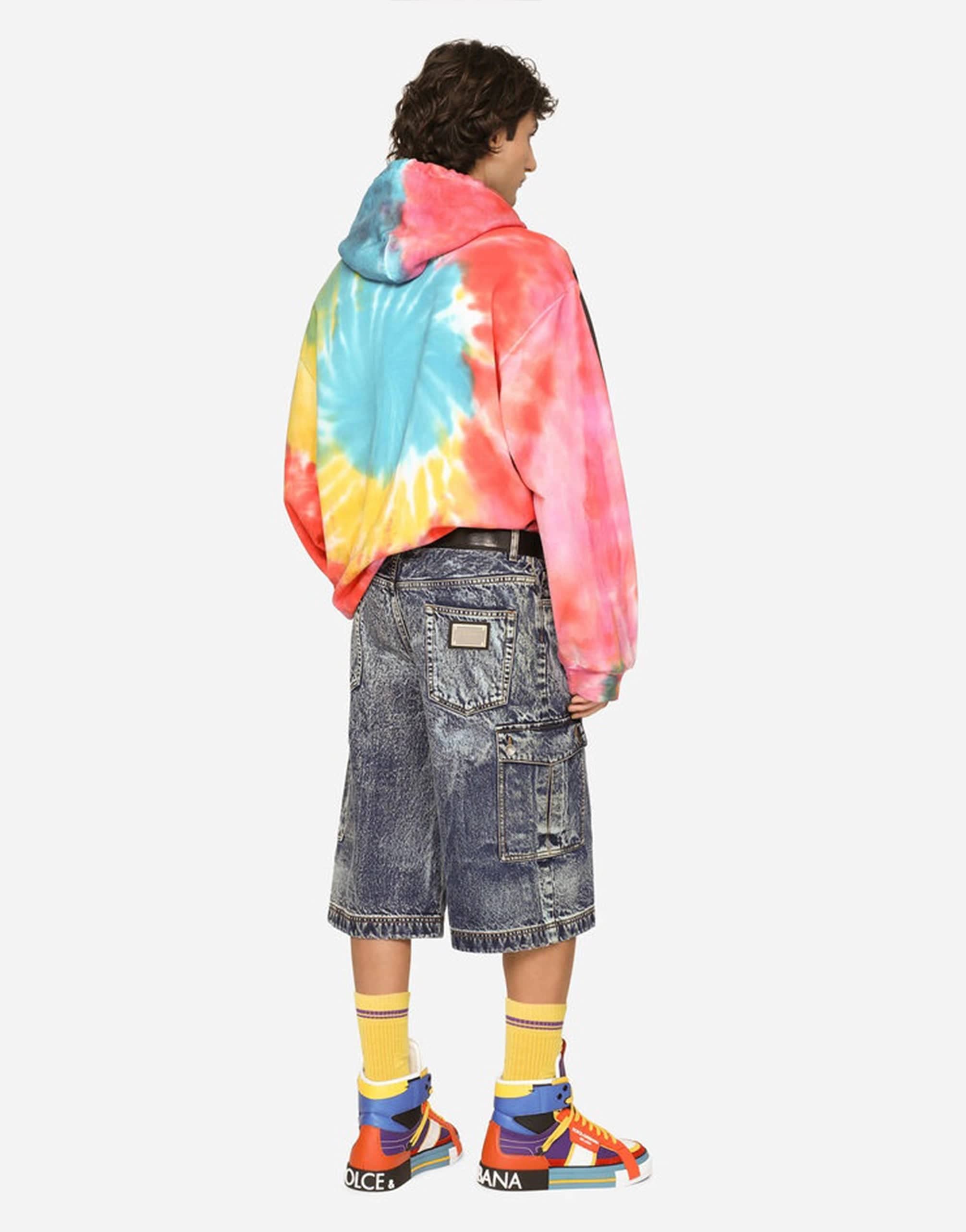 Dolce & Gabbana Tie-Dye Logo-Print Hoodie