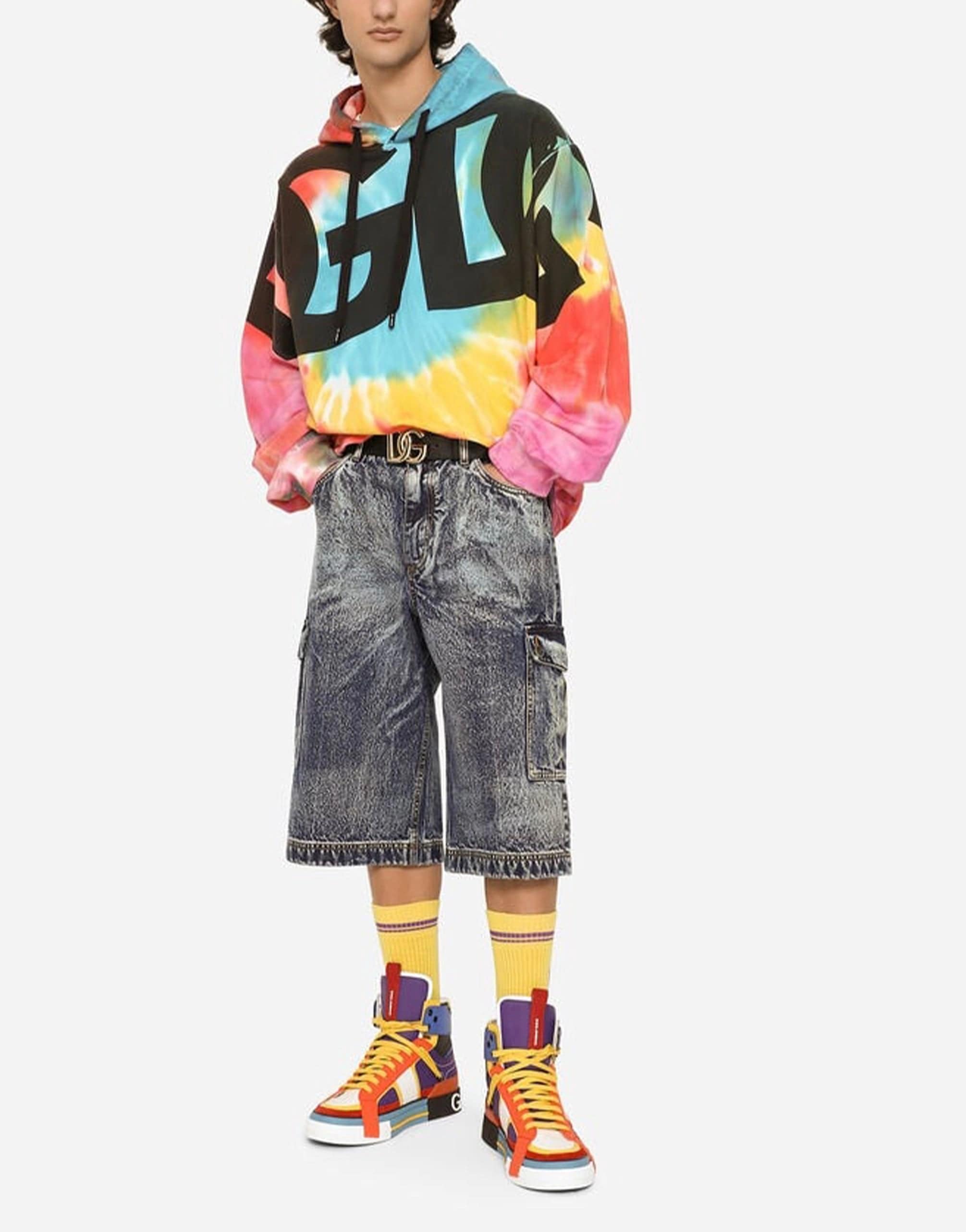 Dolce & Gabbana Tie-Dye Logo-Print Hoodie