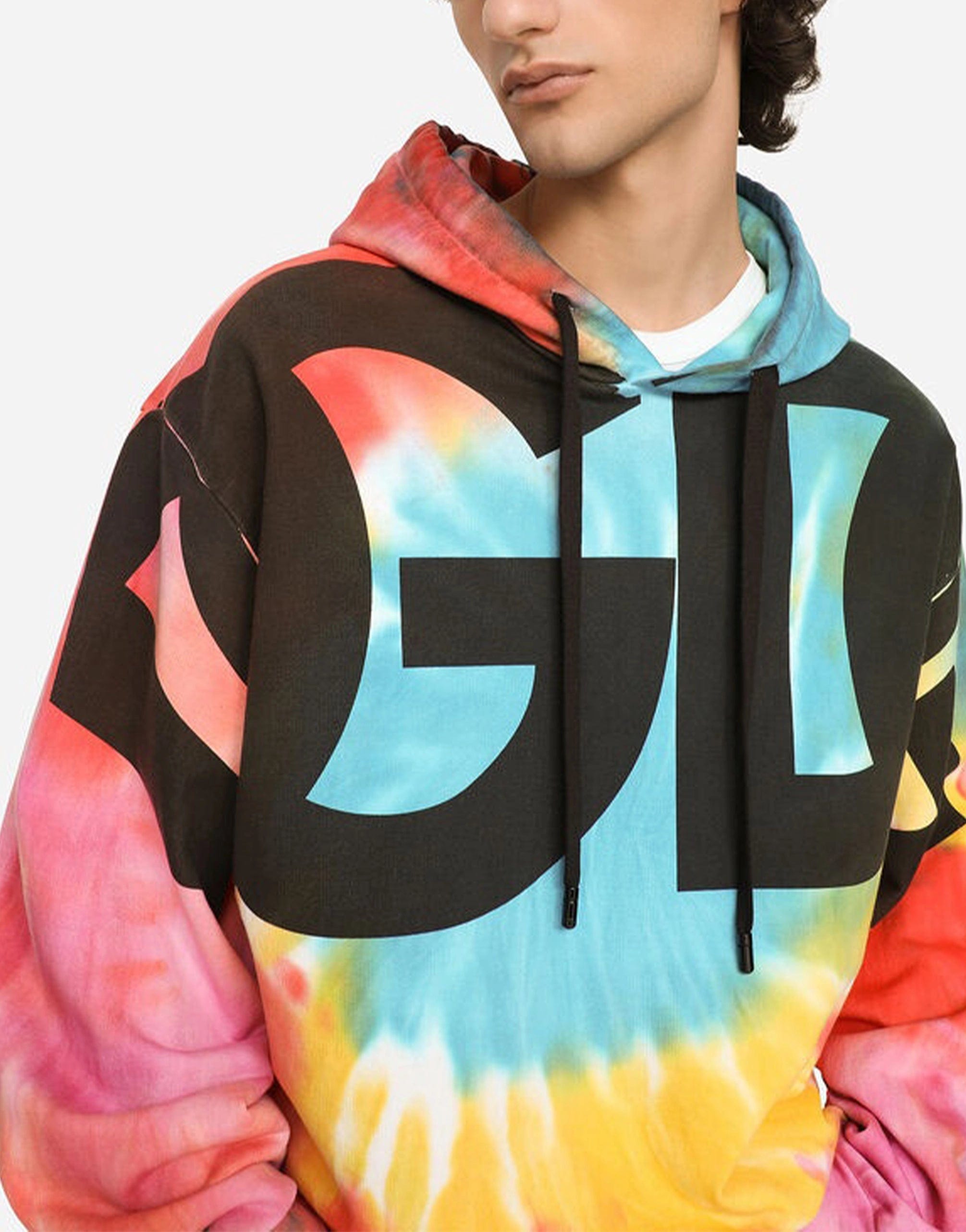 Dolce & Gabbana Tie-Dye Logo-Print Hoodie