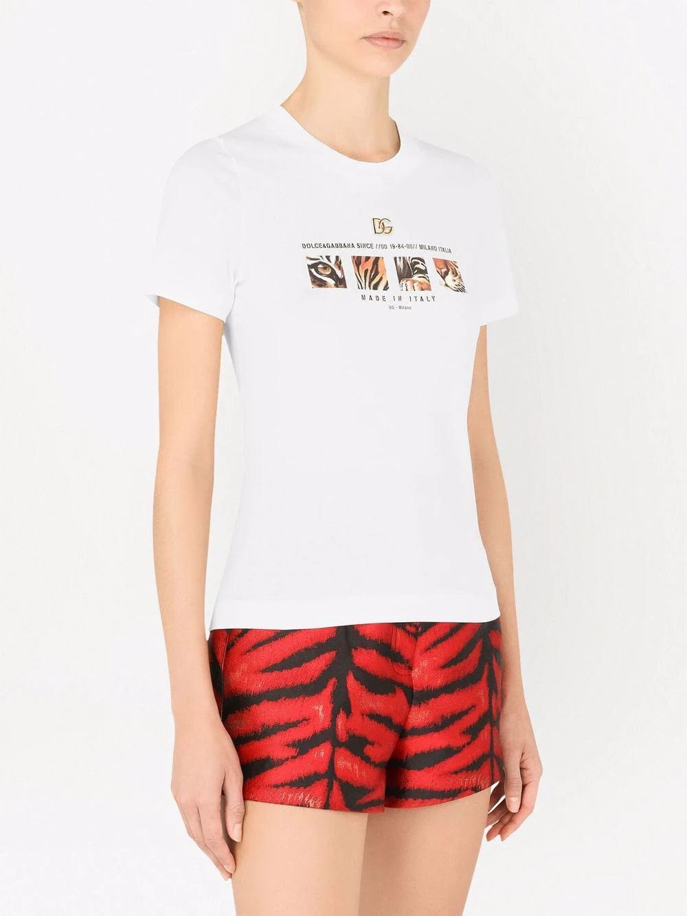 Dolce & Gabbana Tiger Logo-Print T-Shirt