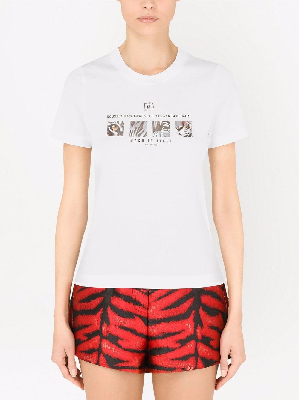 Dolce & Gabbana Tiger Logo-Print T-Shirt