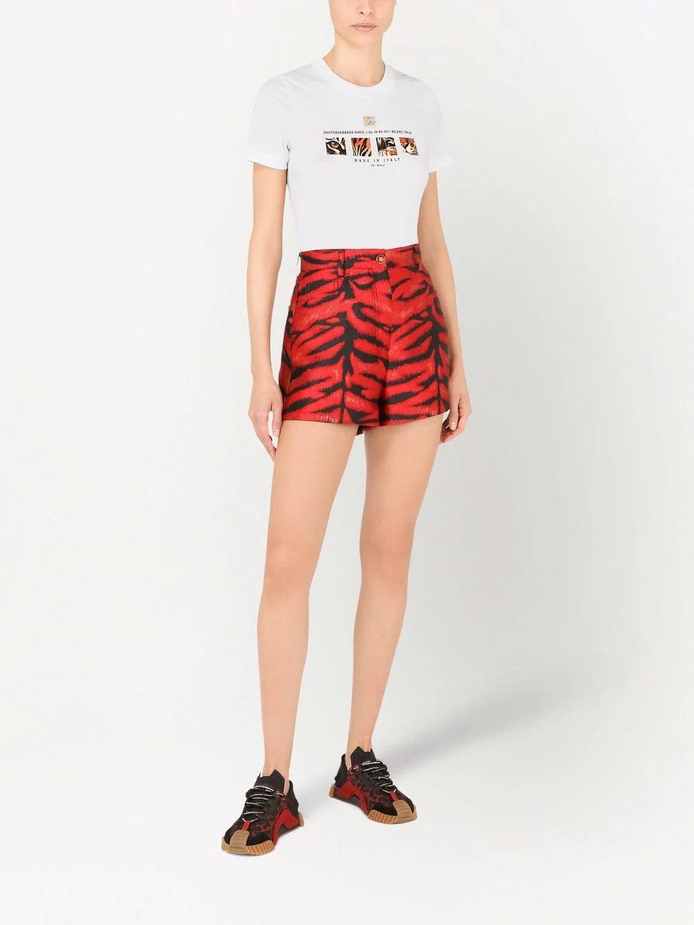 Dolce & Gabbana Tiger Logo-Print T-Shirt