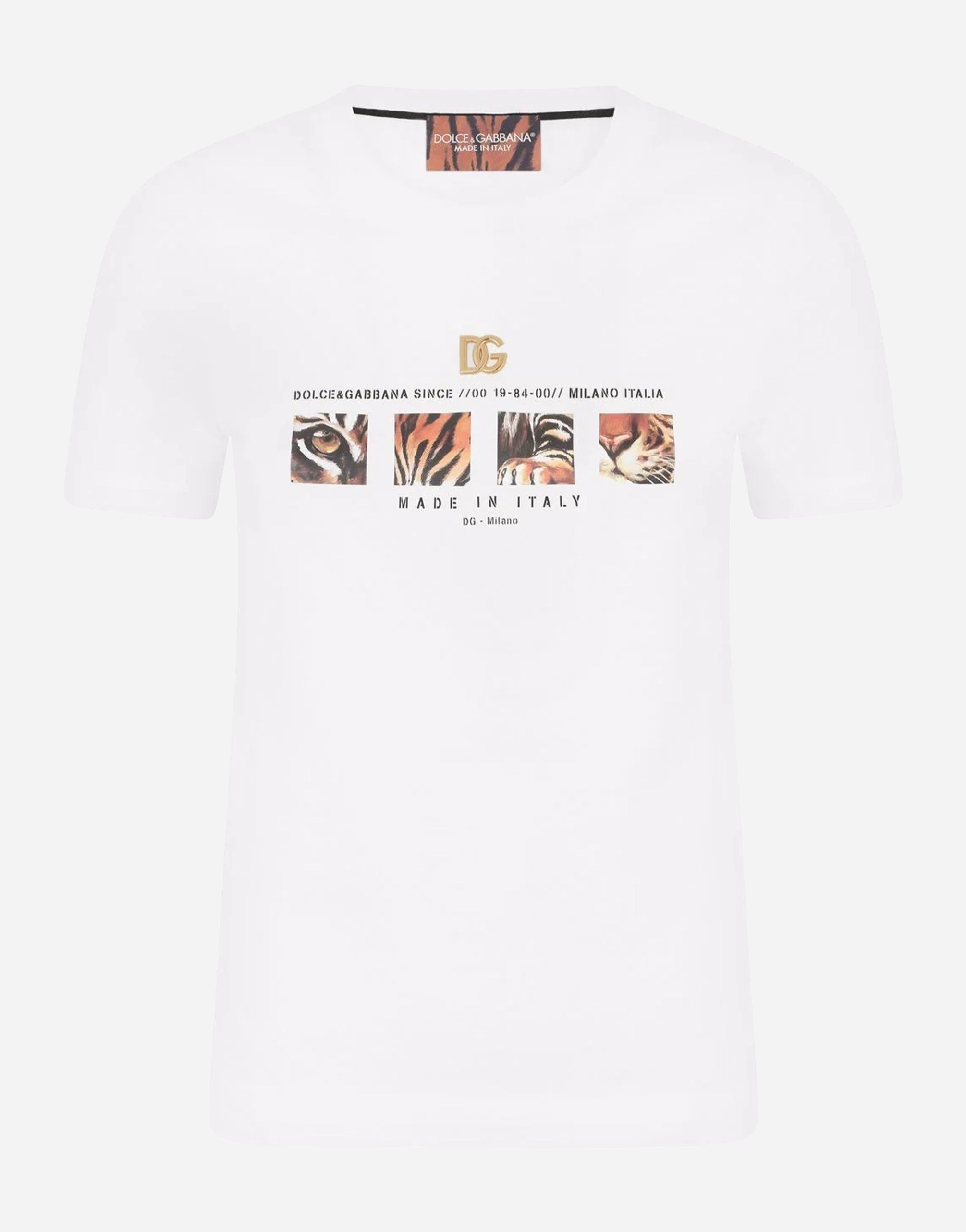 Dolce & Gabbana Tiger Logo-Print T-Shirt