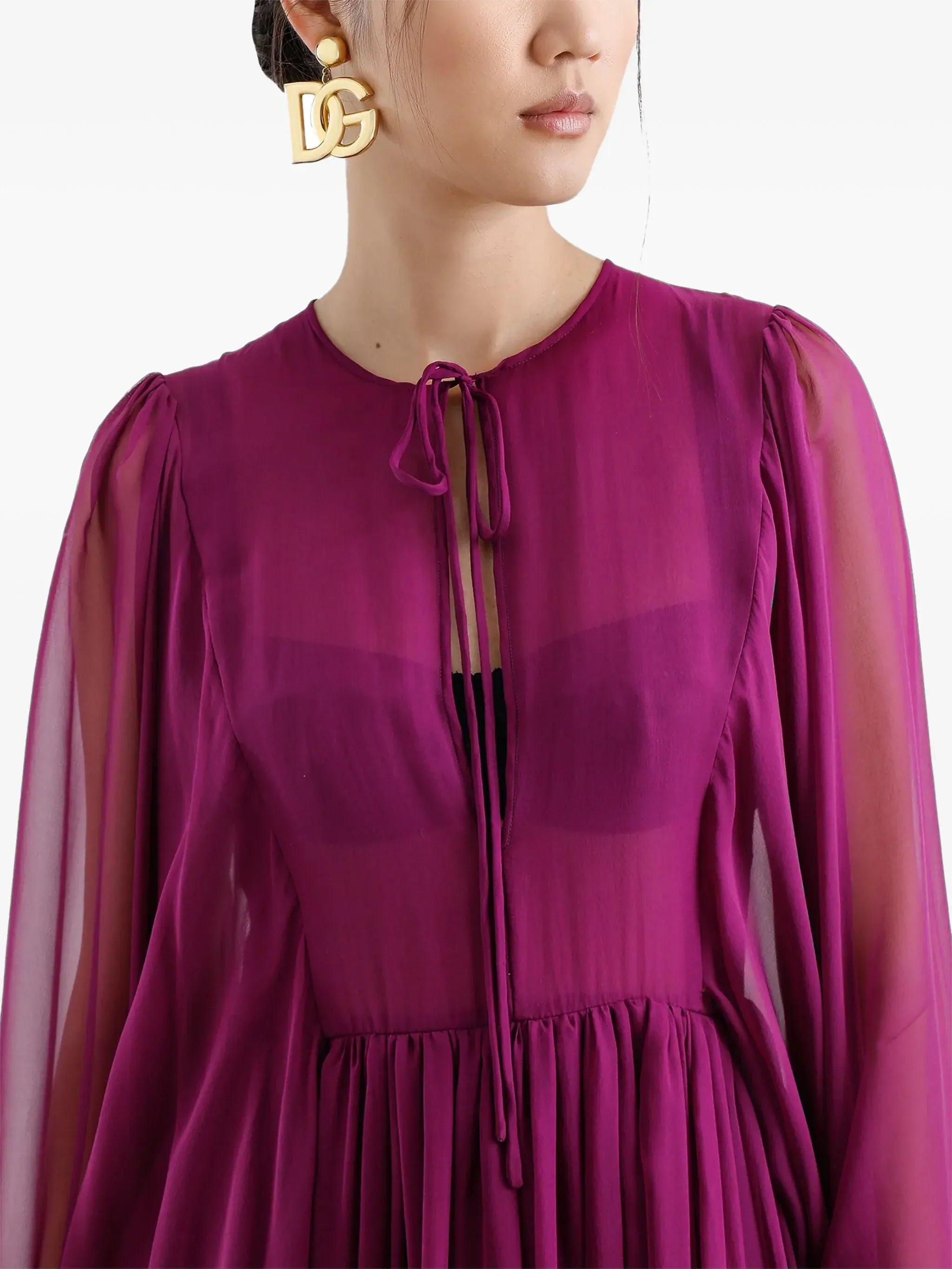 Dolce & Gabbana Transparent Evening Silk Dress