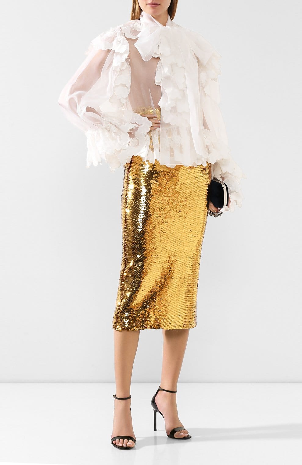 Dolce & Gabbana Transparent Ruffle Blouse Top