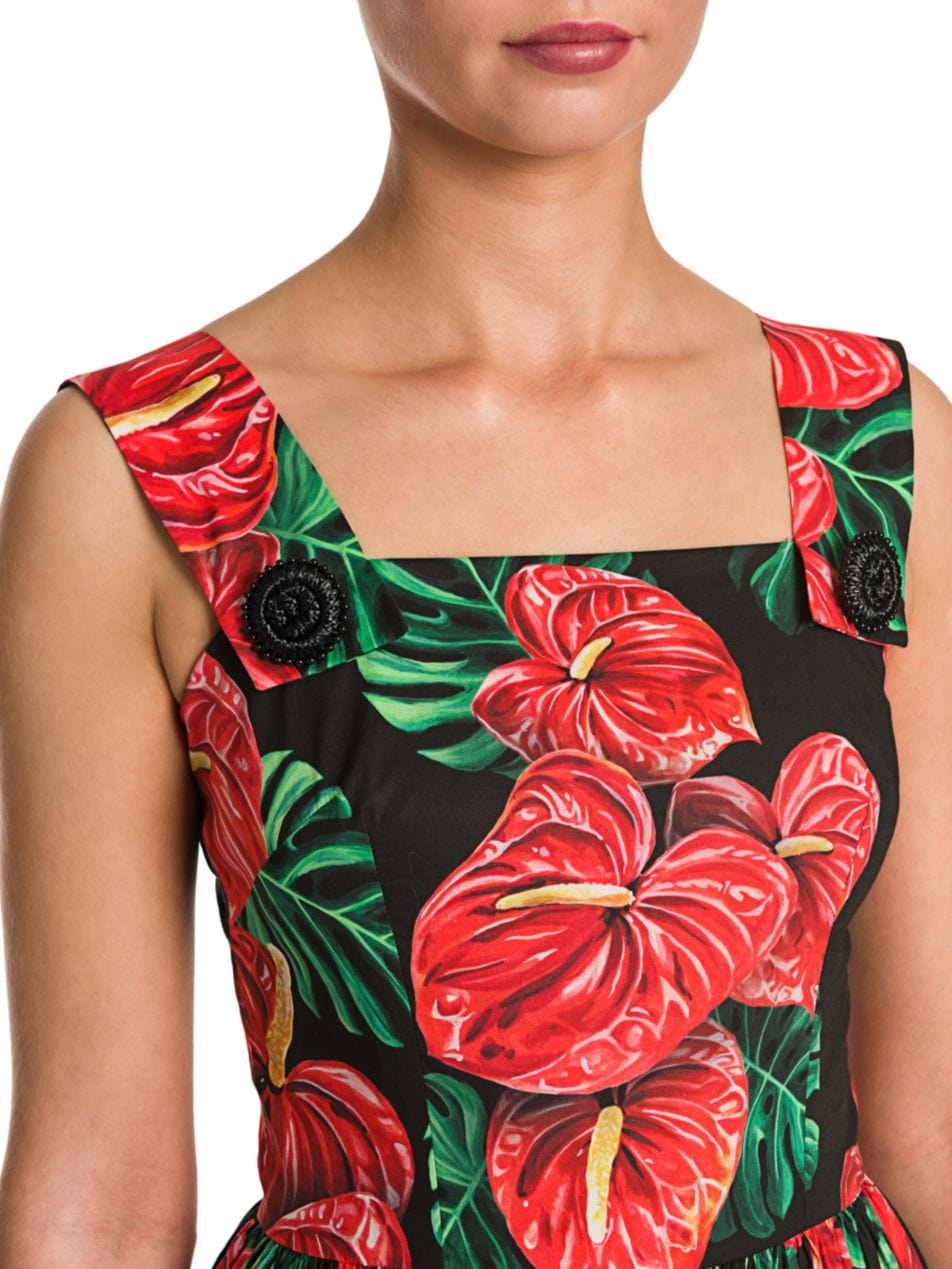 Dolce & Gabbana Tropical Floral-Print Poplin Dress