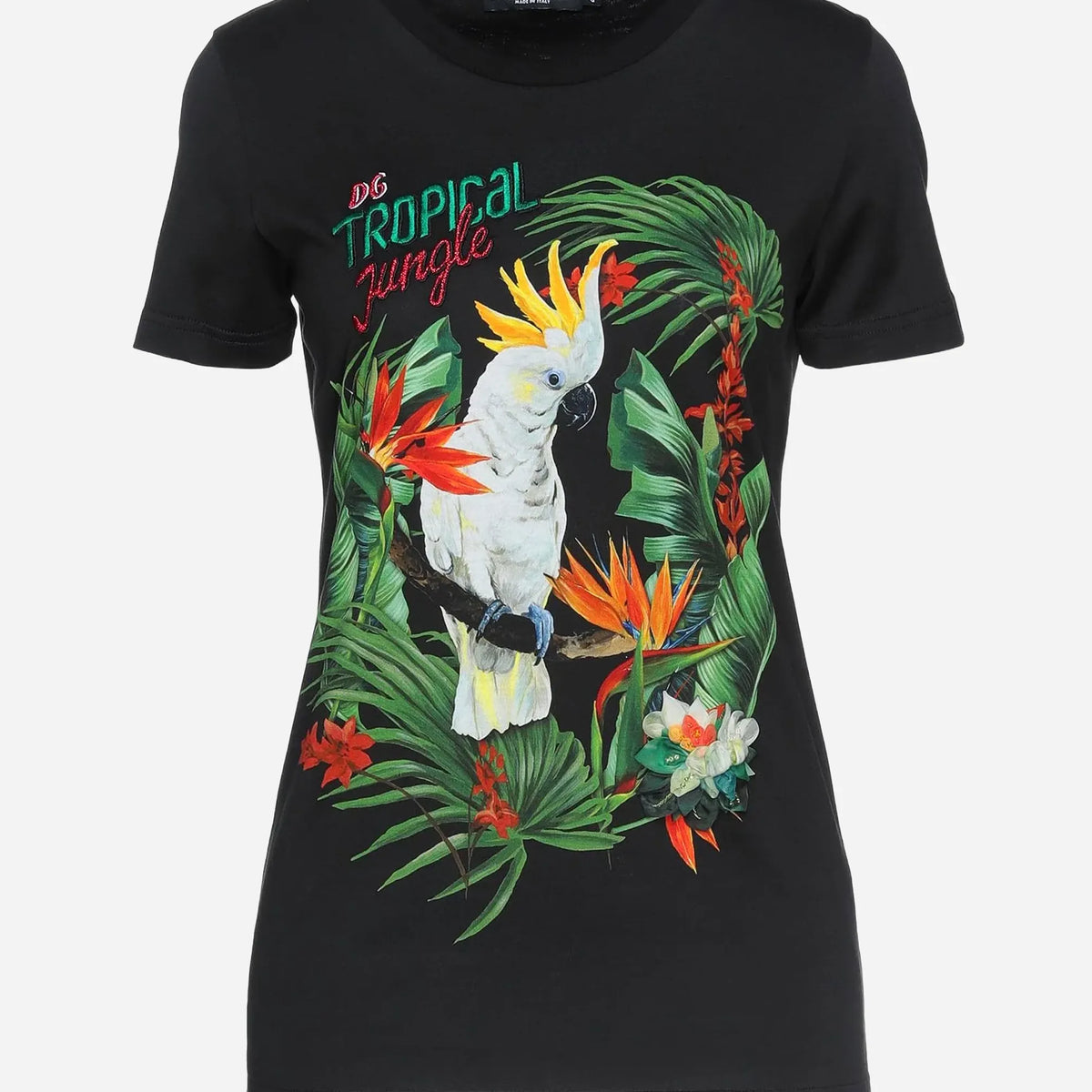 Dolce & Gabbana トロピカルジャングル オウムプリント Tシャツ