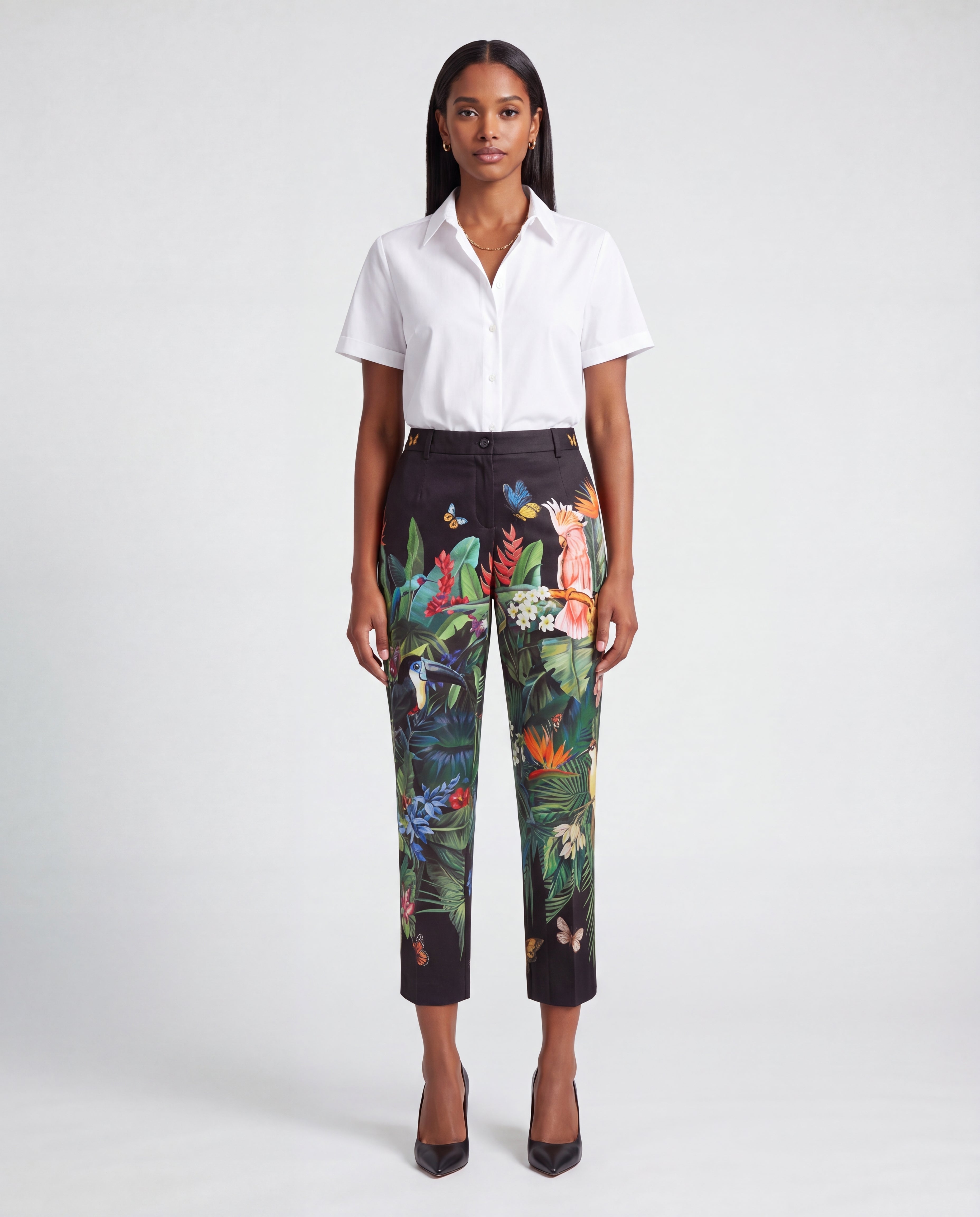 Dolce & Gabbana Tropical Jungle Print Cropped Trousers - alternate view