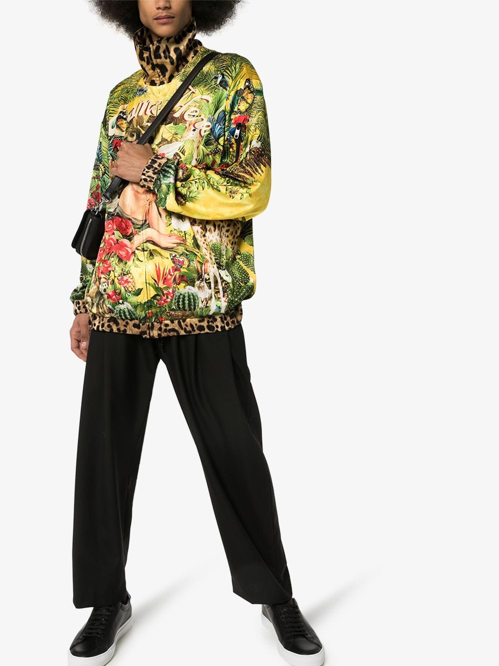 Dolce & Gabbana Tropical Pin Up Satin Bomber Jacket