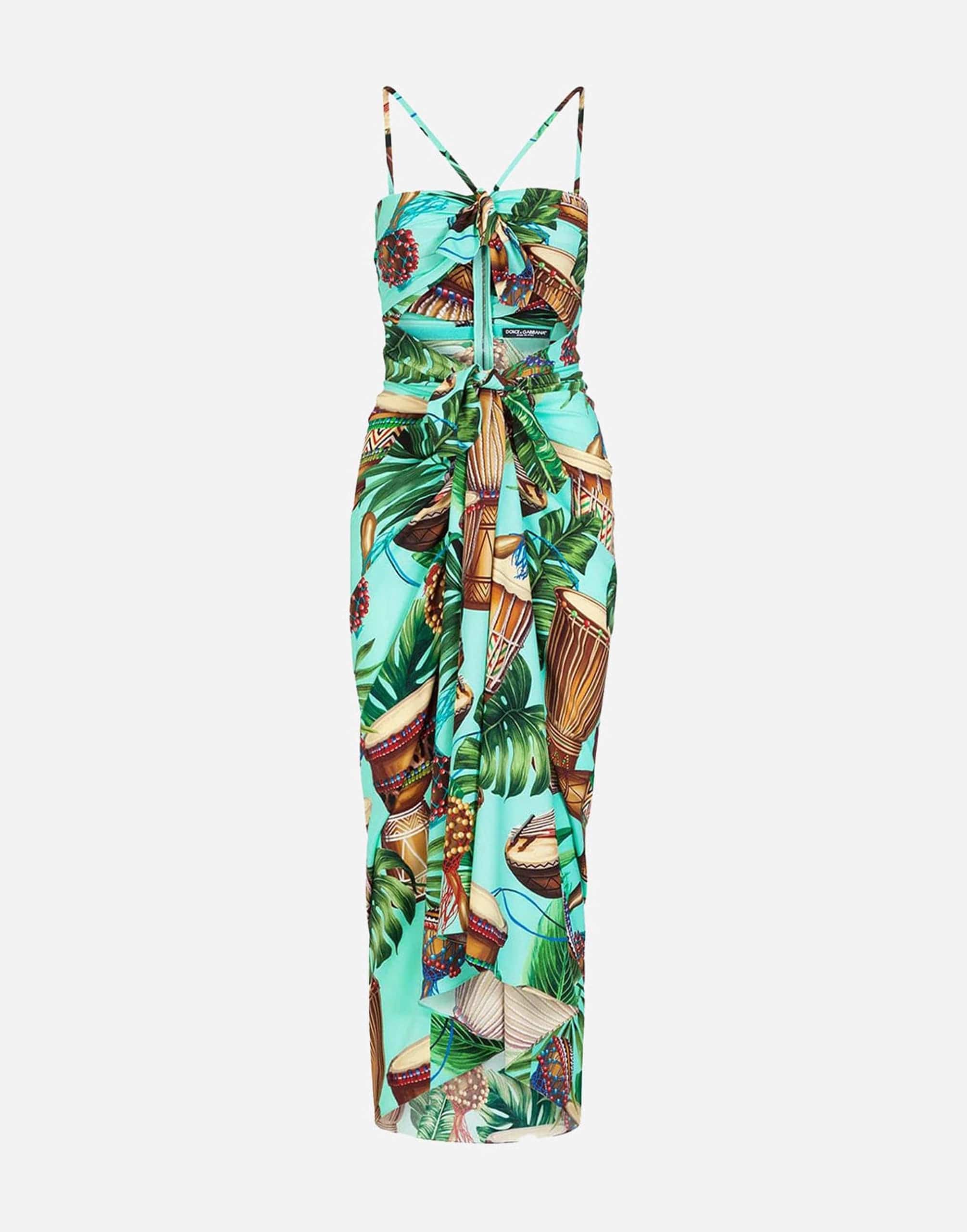 Dolce & Gabbana Tropical Print Fitted Dress