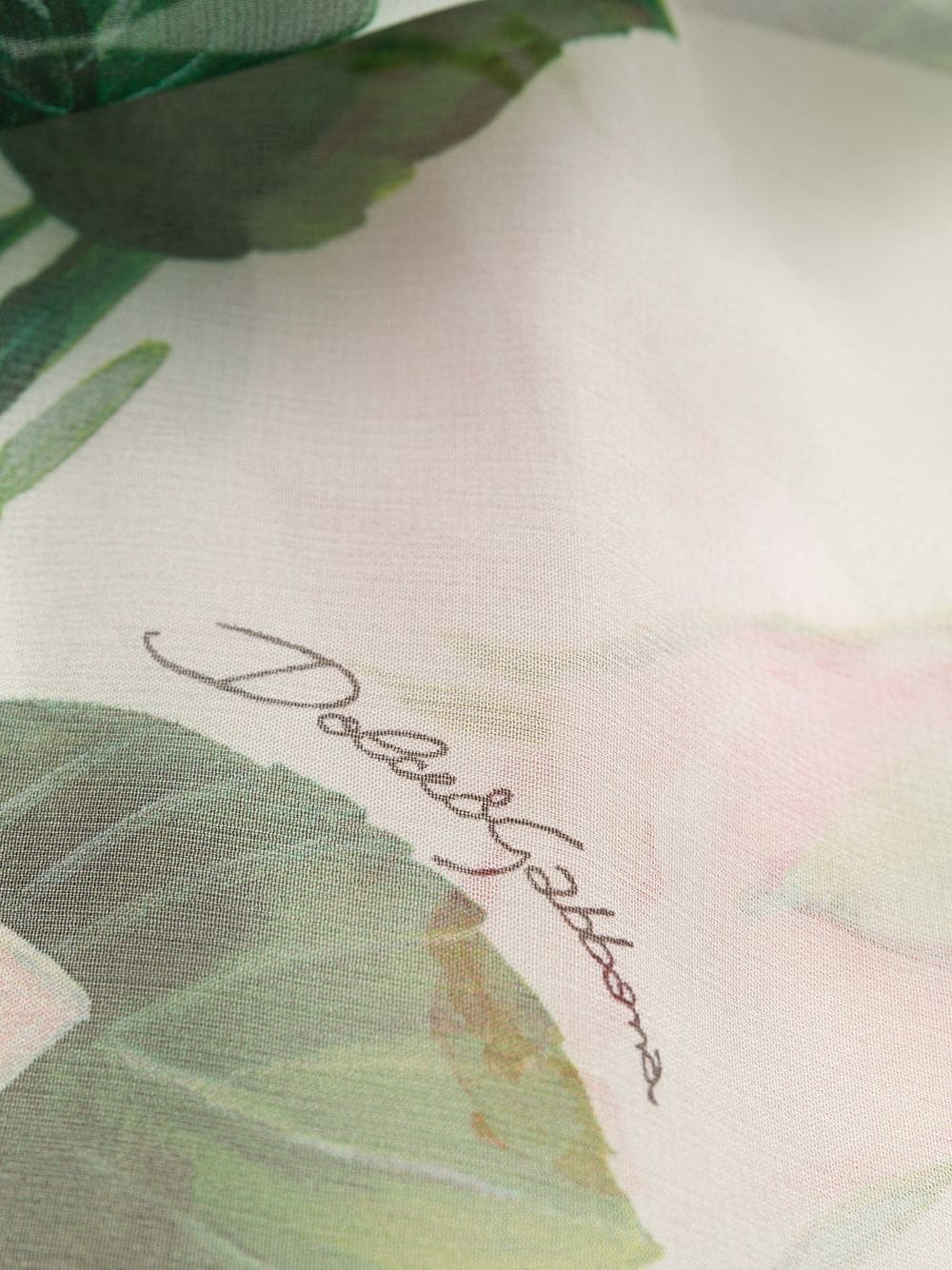 Dolce & Gabbana Tropical Rose Print Chiffon Dress