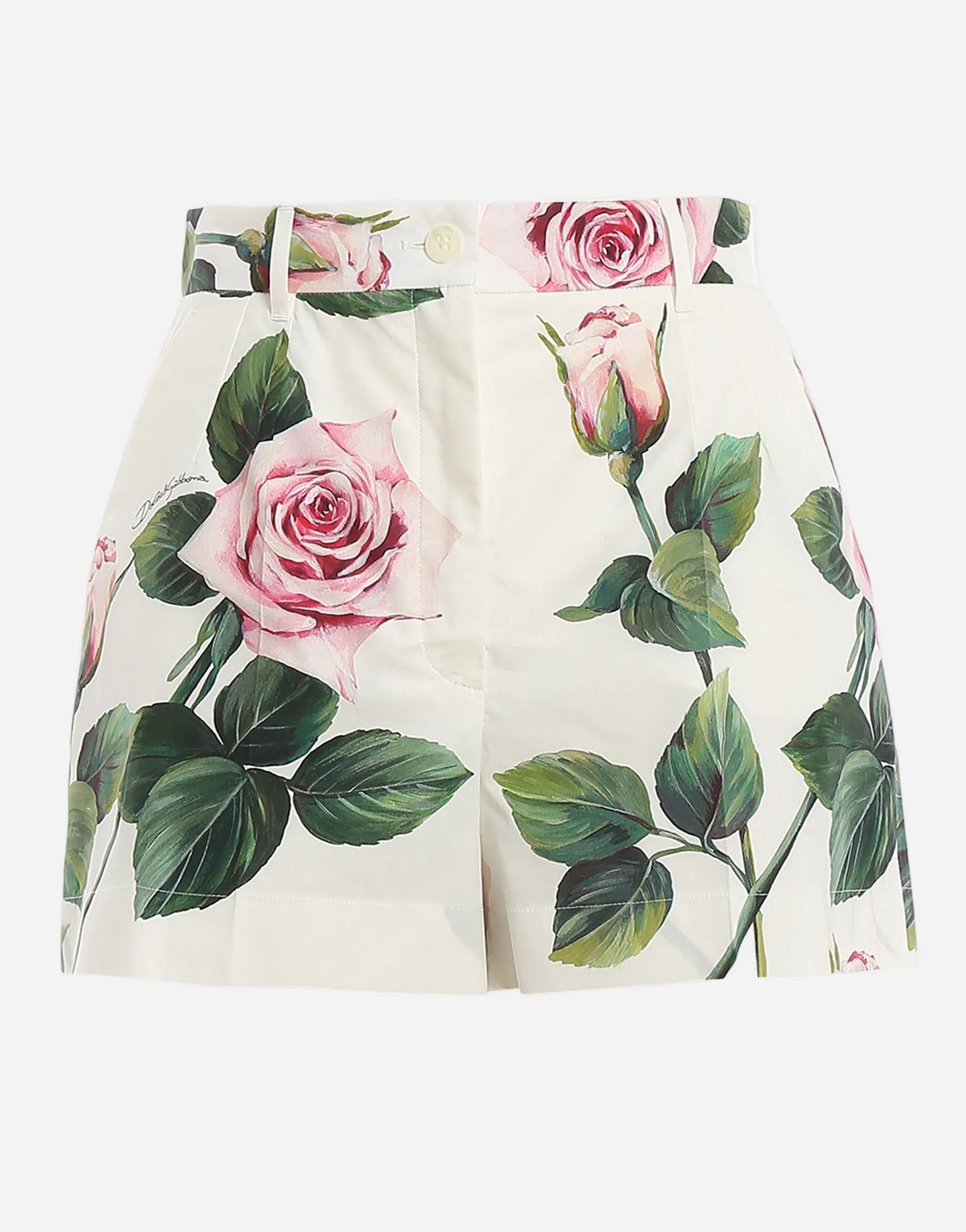 Dolce & Gabbana Tropical Rose-Printed Shorts