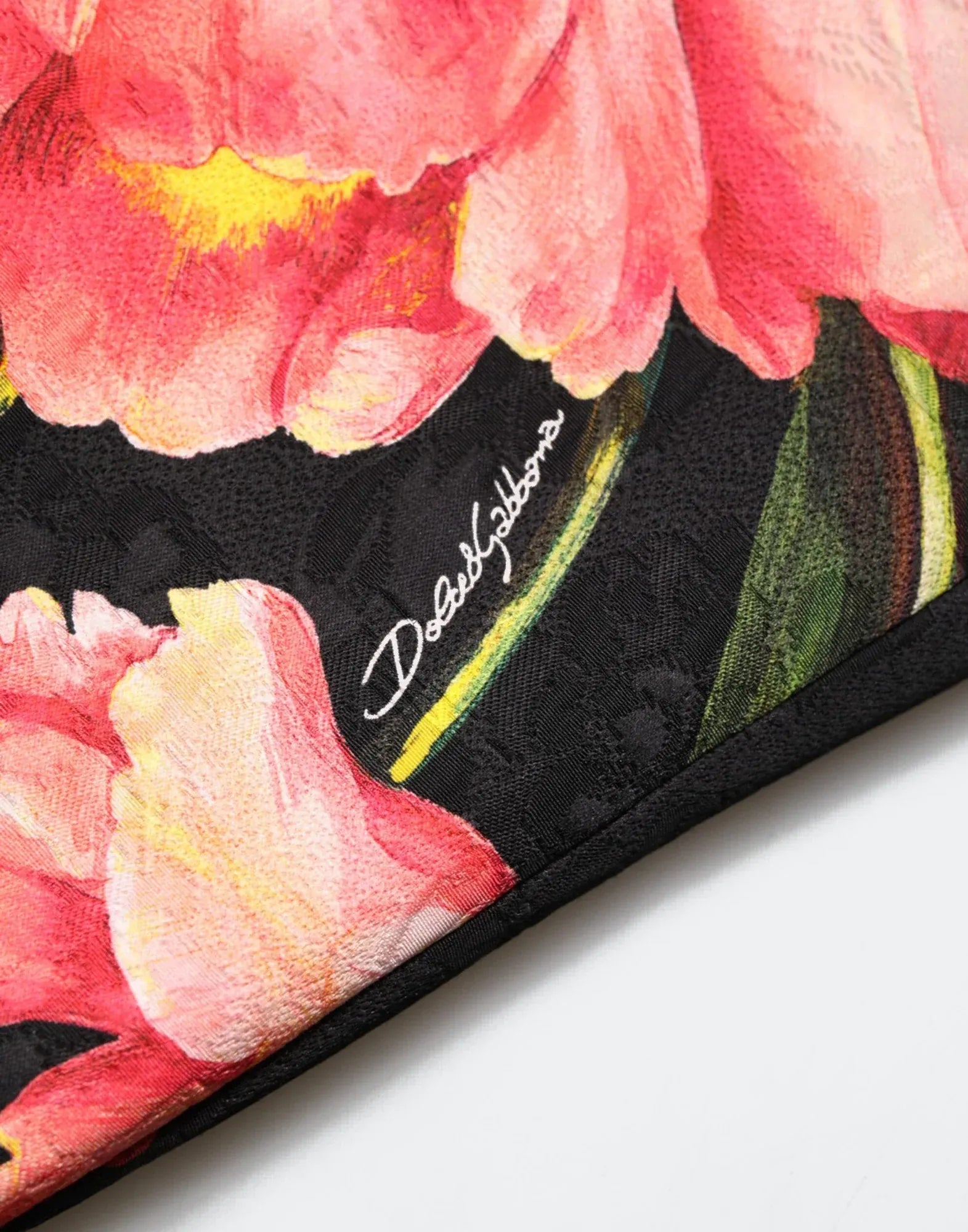 Dolce & Gabbana Tulip-Print Brocade A-Line Mini Dress