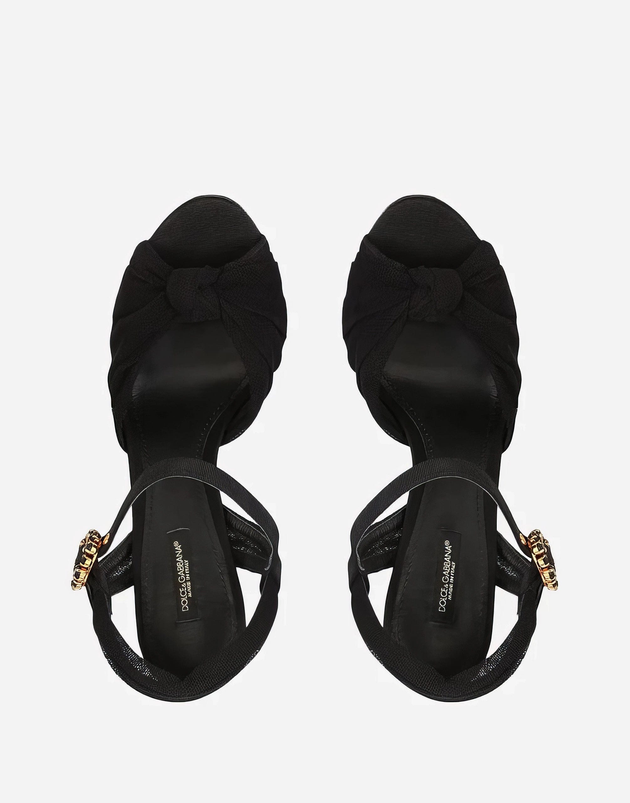 Dolce & Gabbana Tulle And Gros-Grain Sandals With Bejeweled Buckle