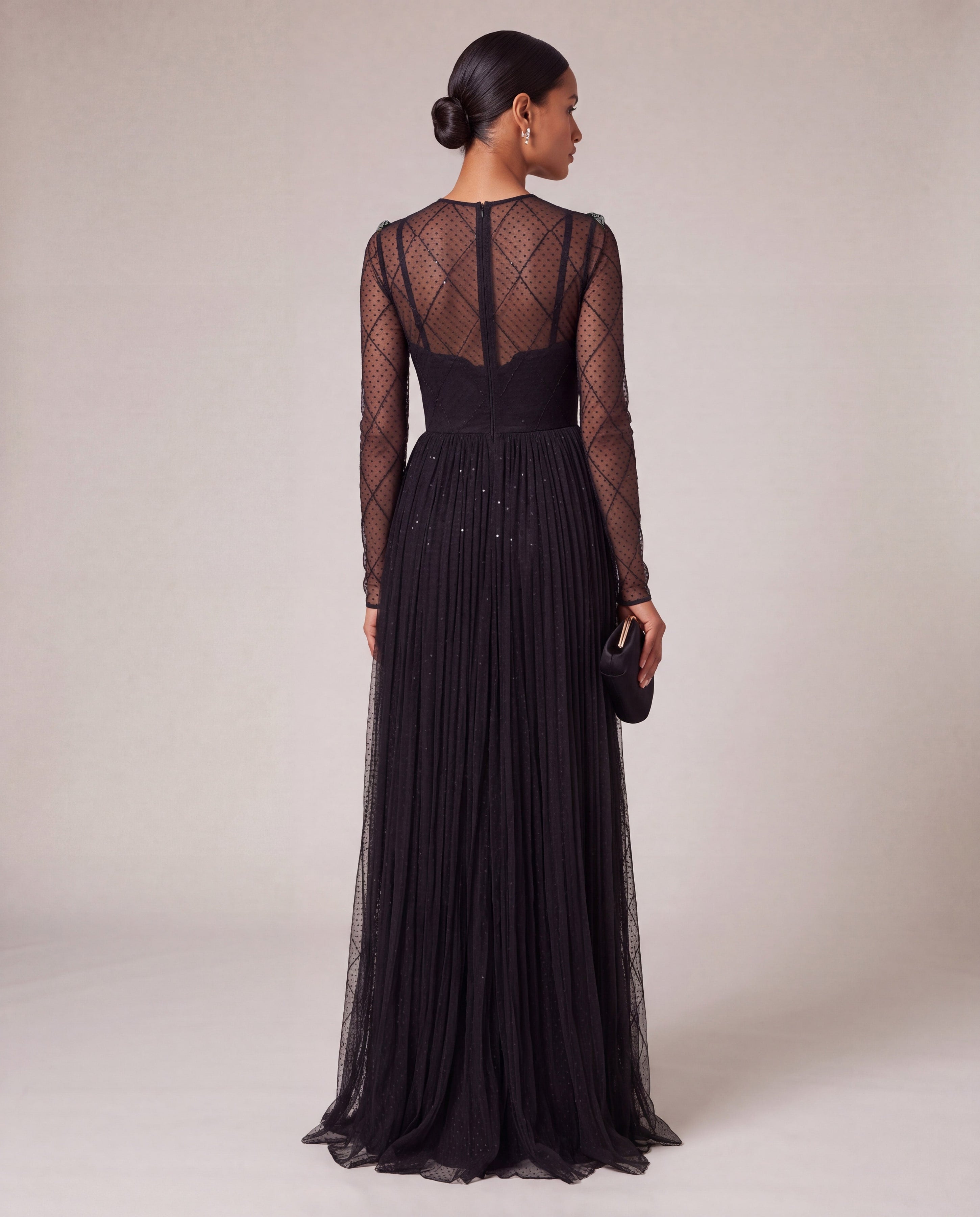 Dolce & Gabbana Tulle Pleated Maxi Dress