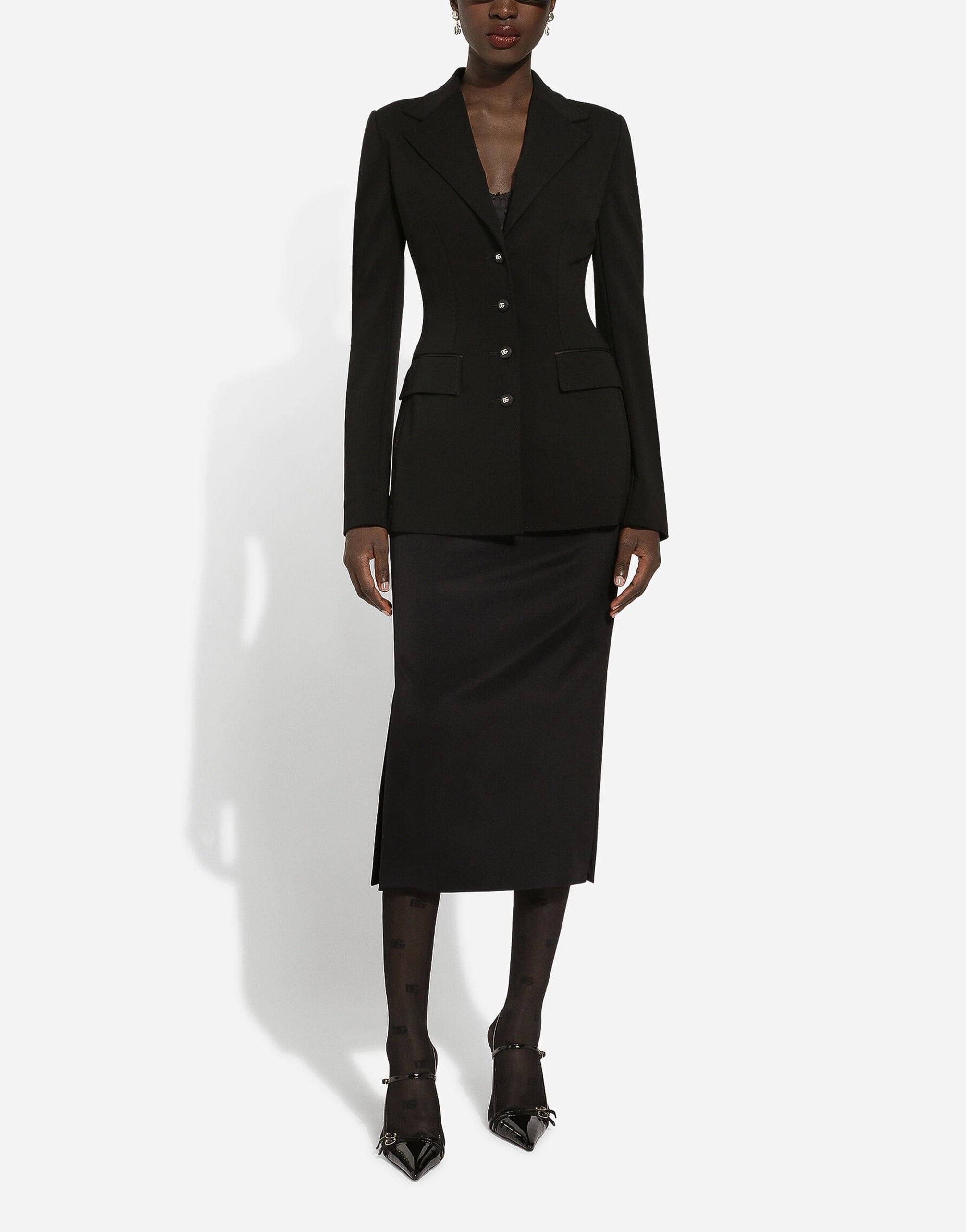 Dolce & Gabbana Turlington Blazer Jacket In Milano Rib