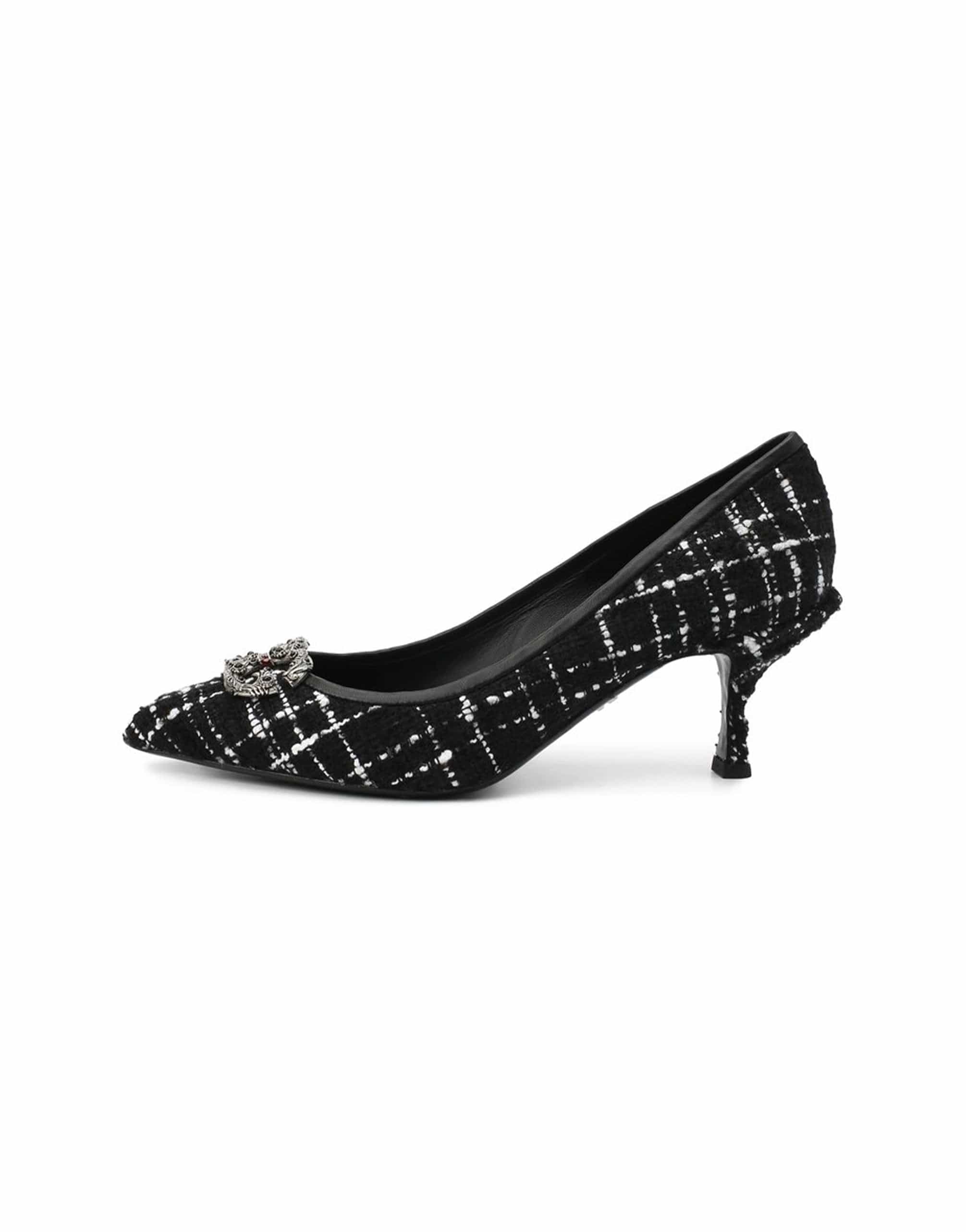 Dolce & Gabbana Tweed Pumps With DG Amore Logo