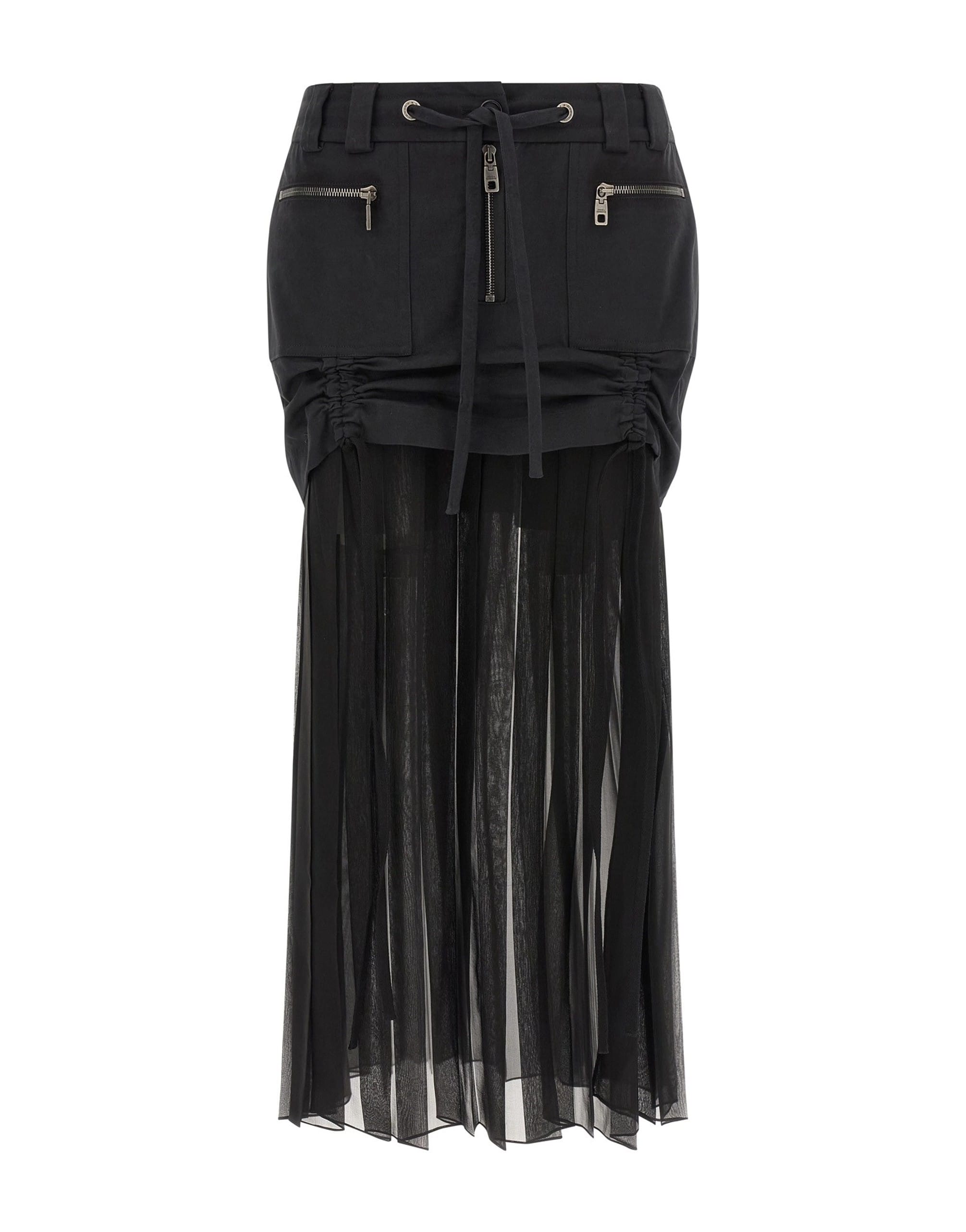 Dolce & Gabbana Dolce & Gabbana Twill And Chiffon Midi Skirt
