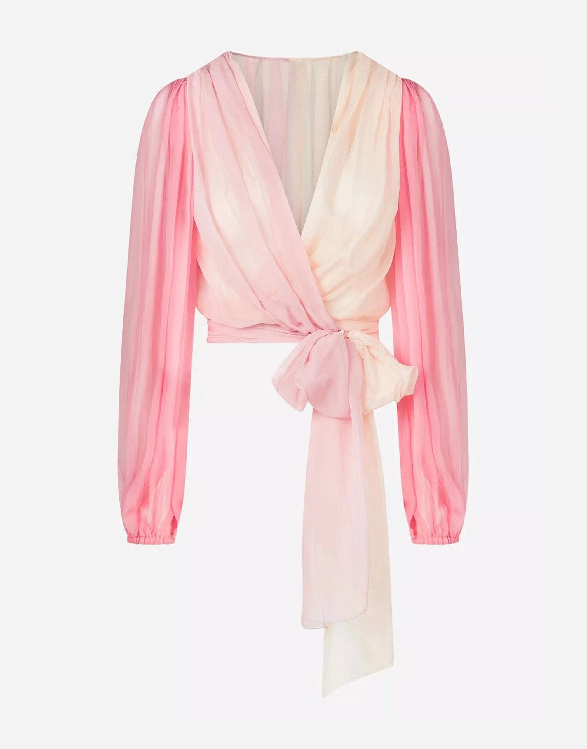 Dolce & Gabbana Two-Tone Chiffon Silk Blouse