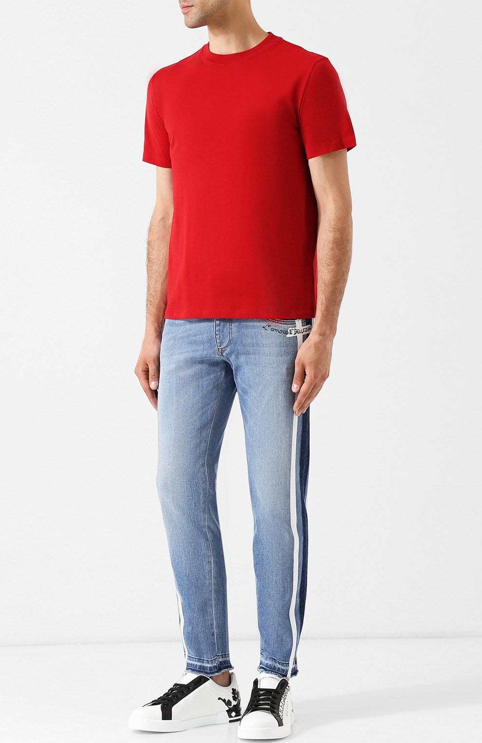 Dolce & Gabbana Two-Tone Leather Portofino Sneakers