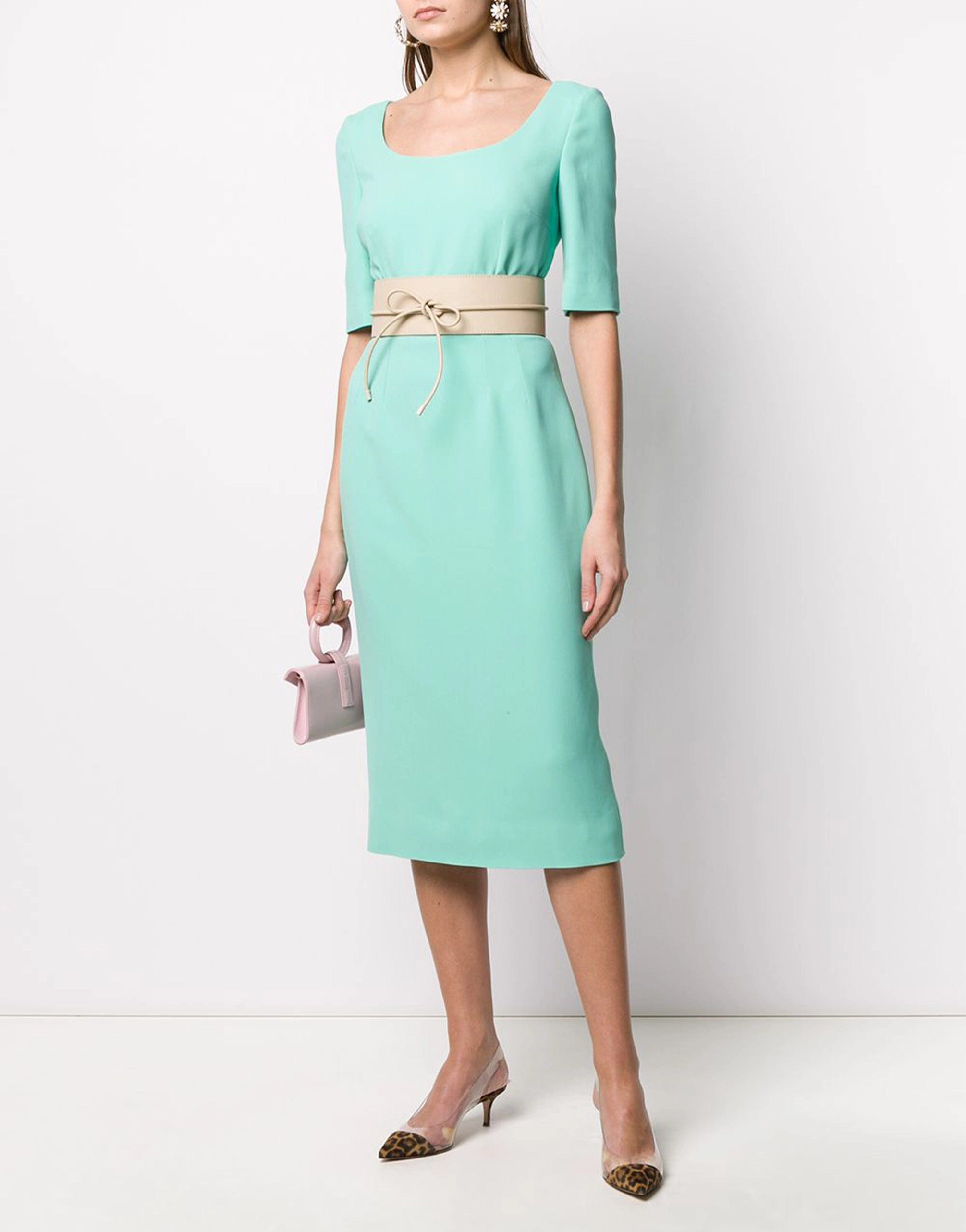 Dolce & Gabbana U-Neck Fitted Midi Dress