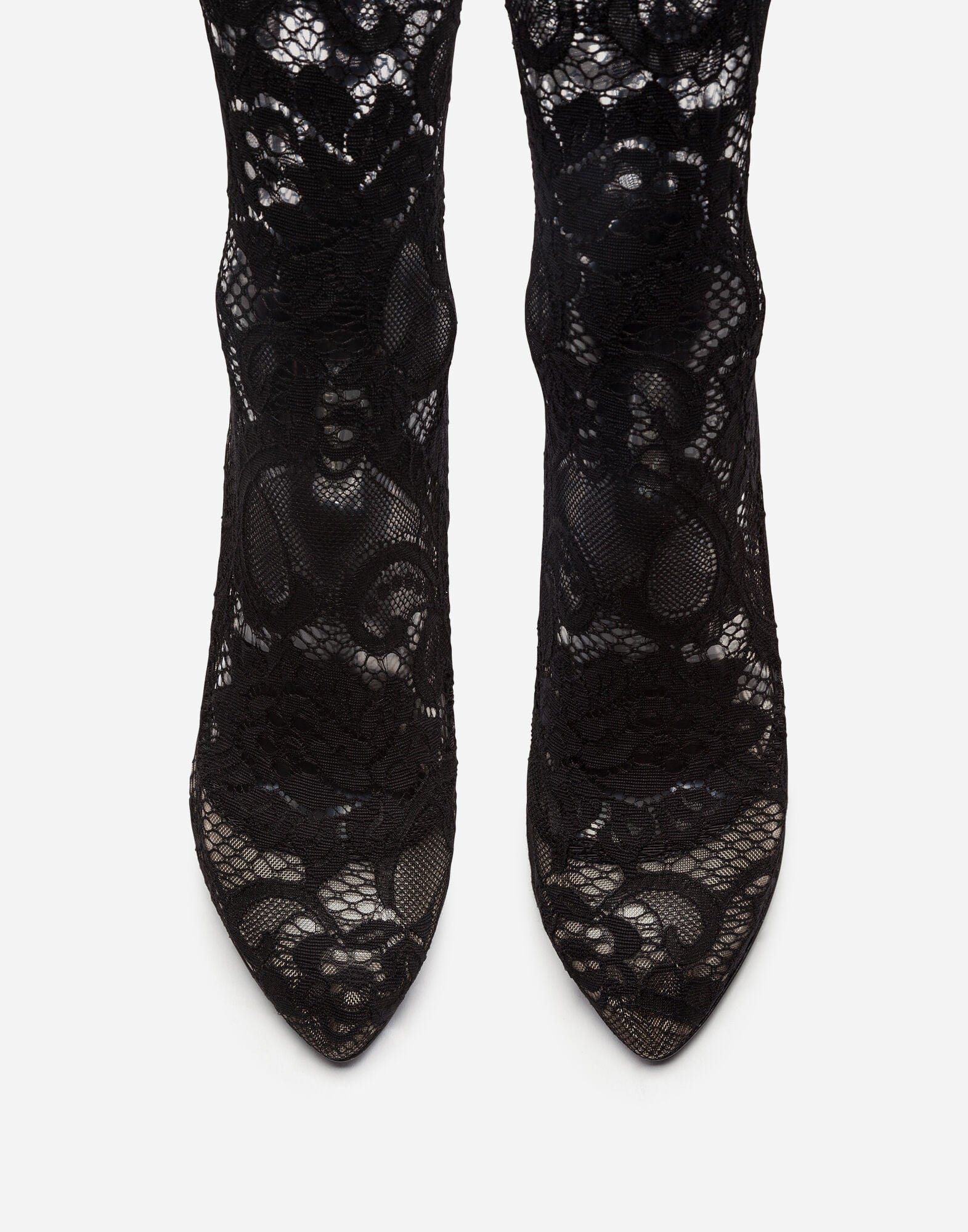 Dolce & Gabbana Under-The-Knee Stretch Lace Boots