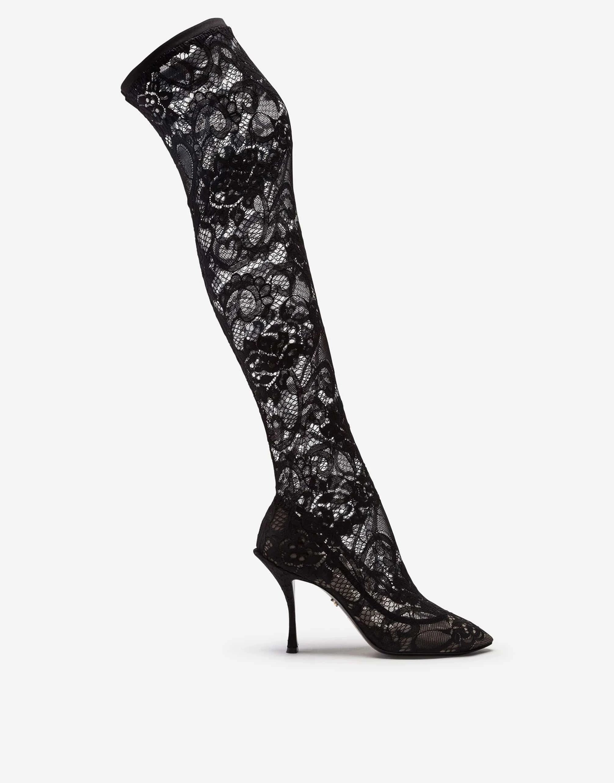 Dolce & Gabbana Under-The-Knee Stretch Lace Boots