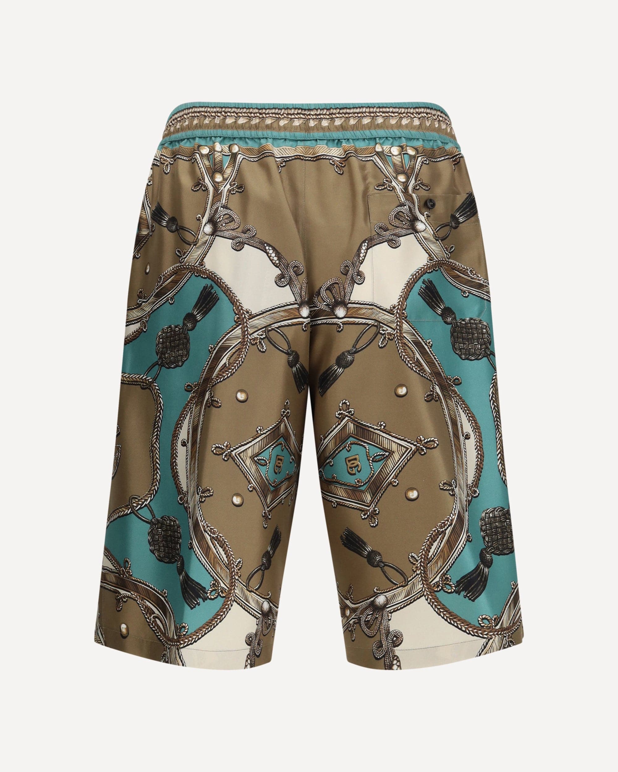 Vanity Bermuda Shorts In Washed Silk Twill With Cargo Print - alternate view