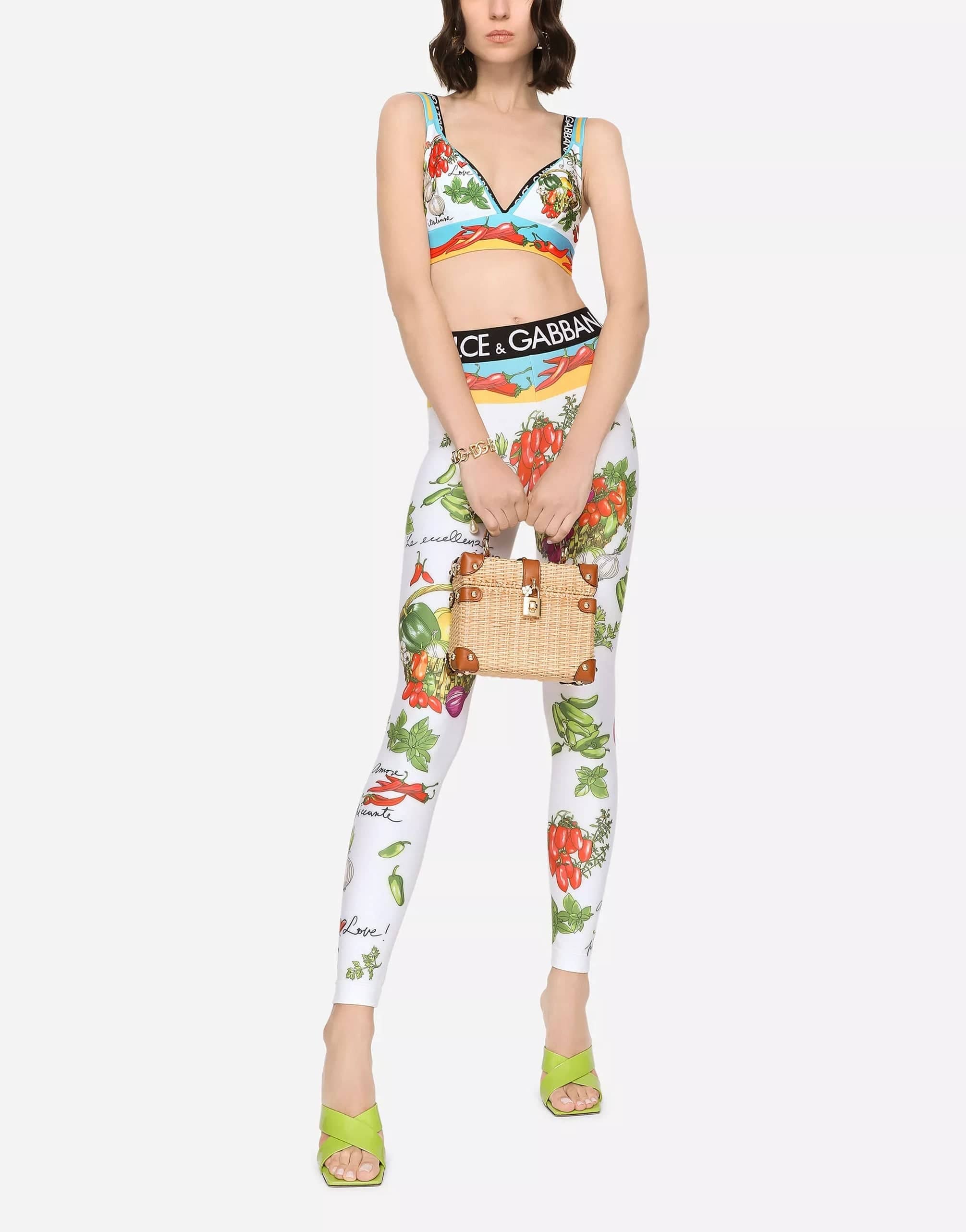 Dolce & Gabbana Vegetable-Print Jersey Leggings