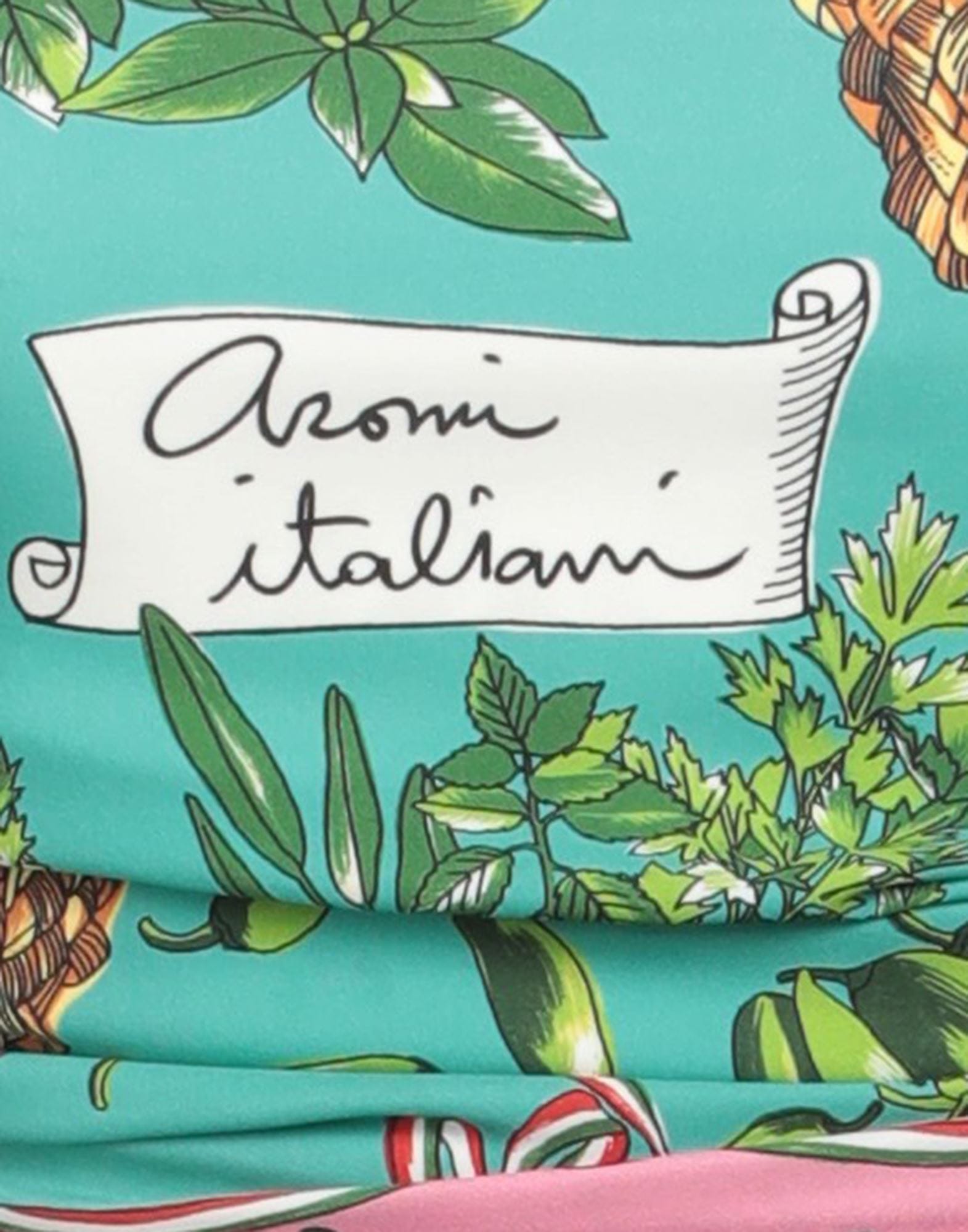 Dolce & Gabbana Dolce & Gabbana Vegetable Print Logo Strap Crop Silk Top