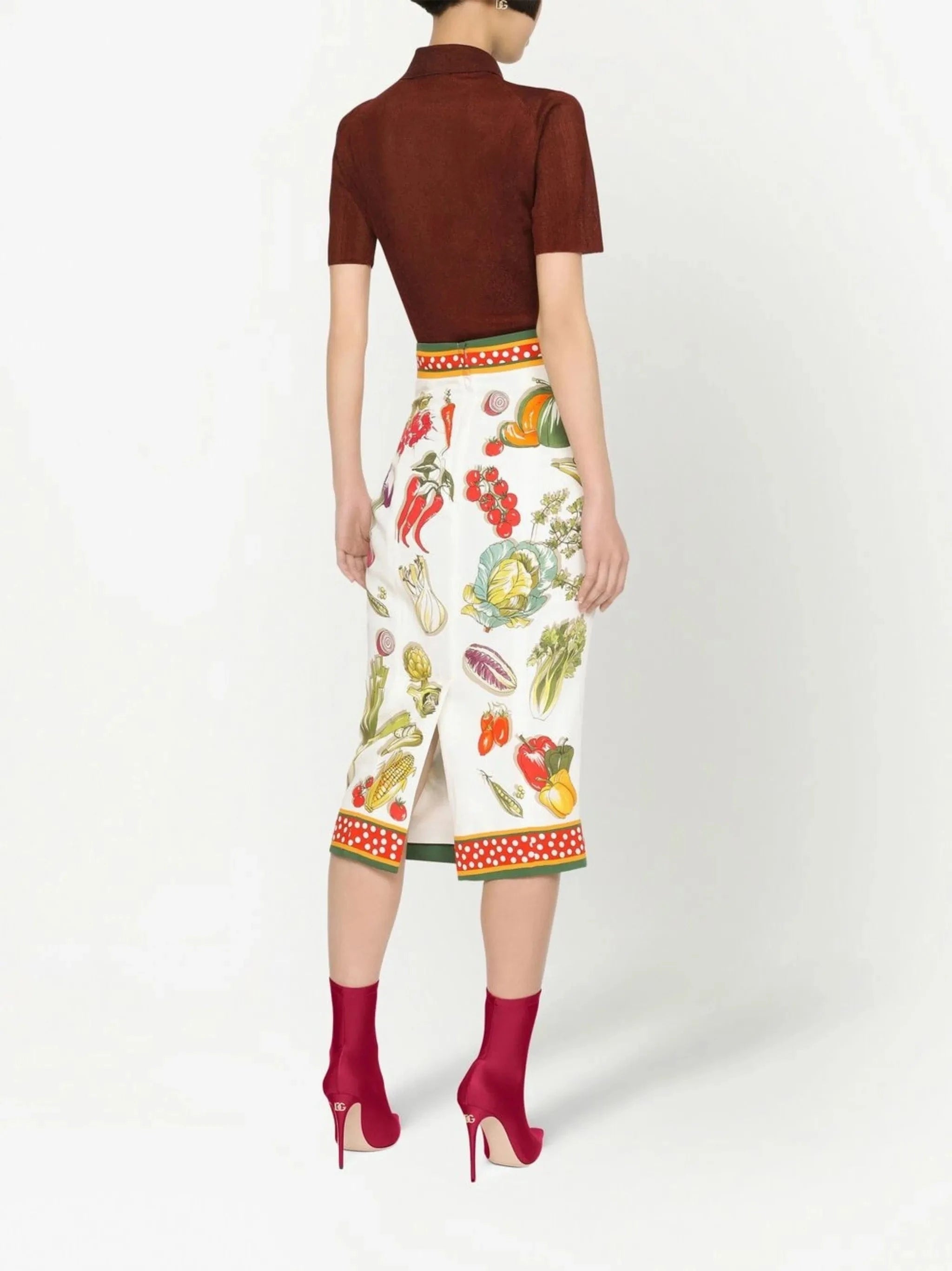Dolce & Gabbana Vegetable-Print Pencil Skirt | Sendegaro Dolce & Gabbana Vegetable-Print Pencil Skirt | Sendegaro