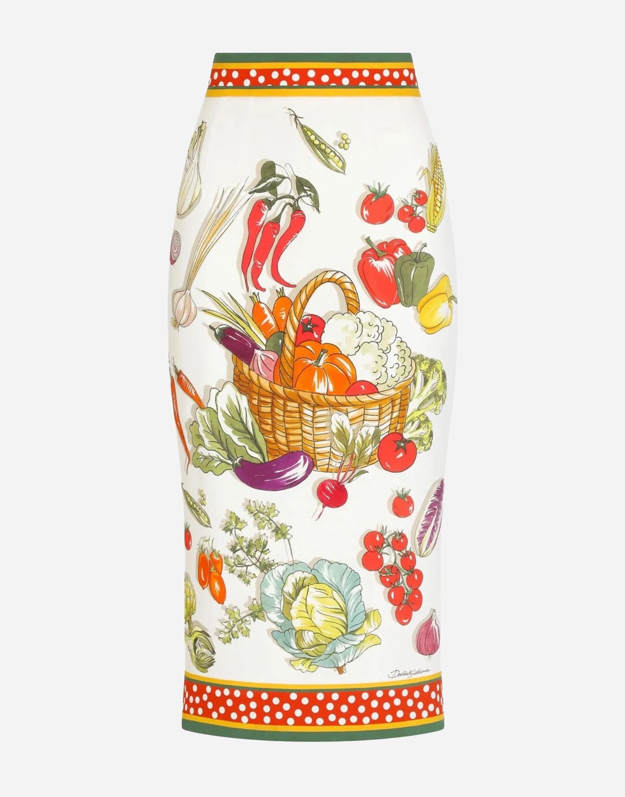 Dolce & Gabbana Vegetable-Print Pencil Skirt