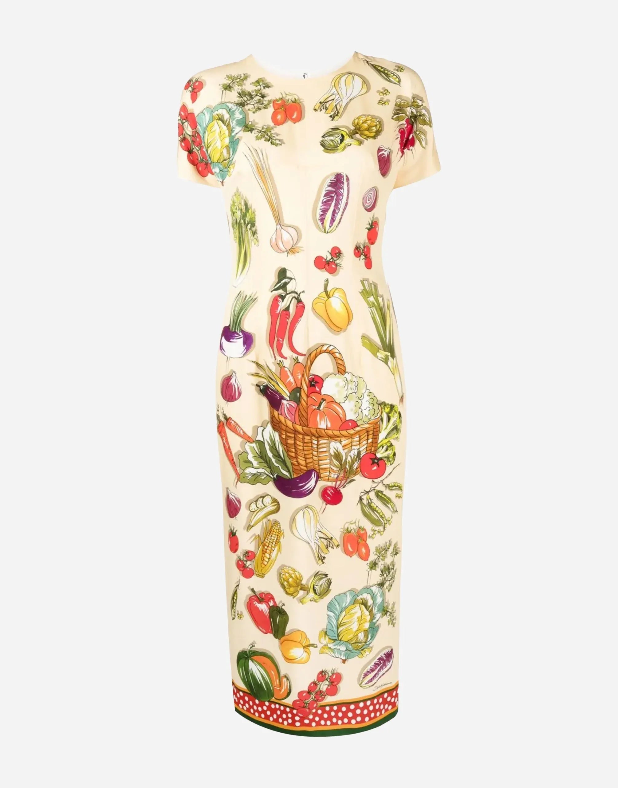 Dolce & Gabbana Vegetable-Printed Silk Dress