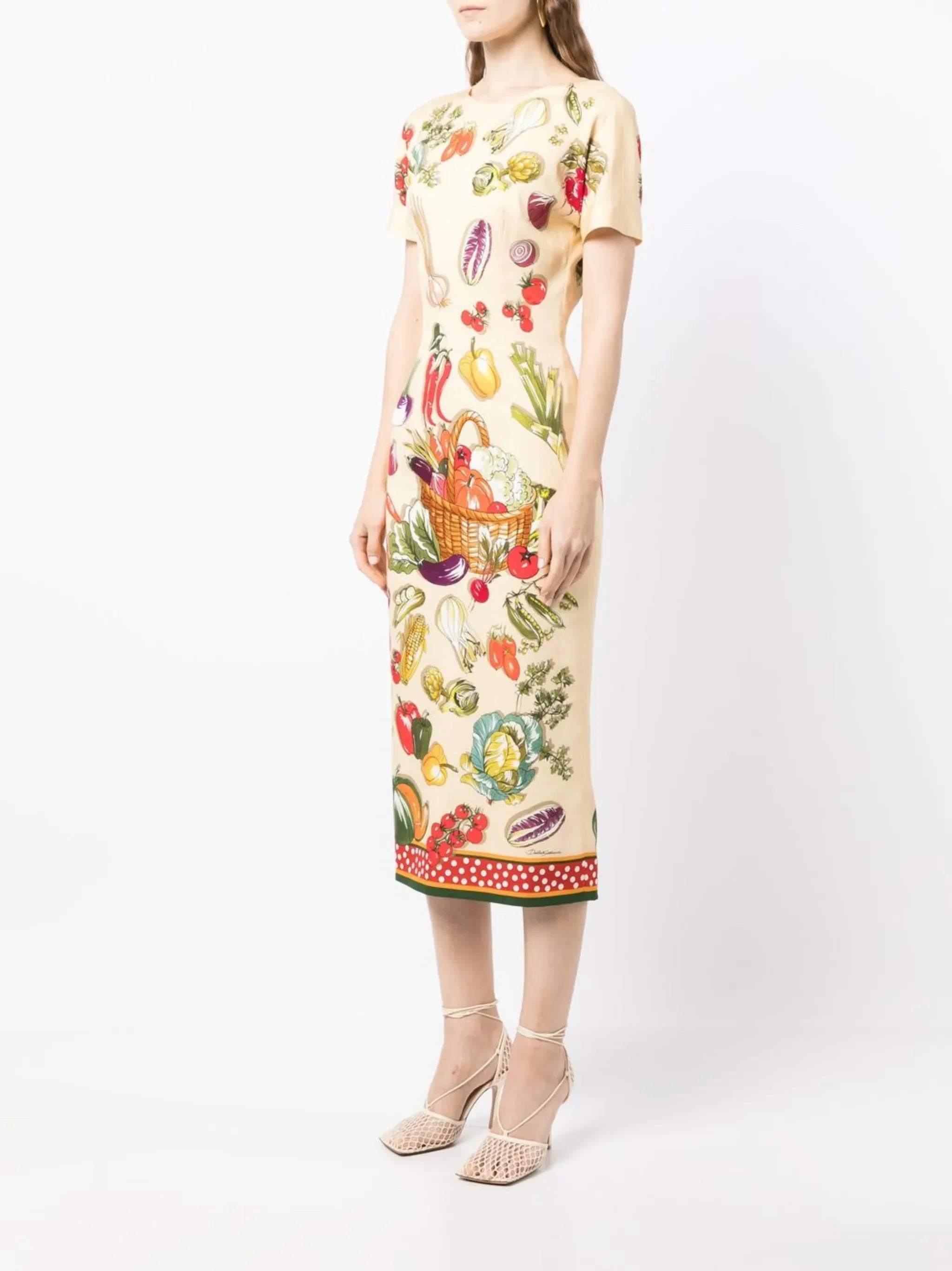 Dolce & Gabbana Vegetable-Printed Silk Dress