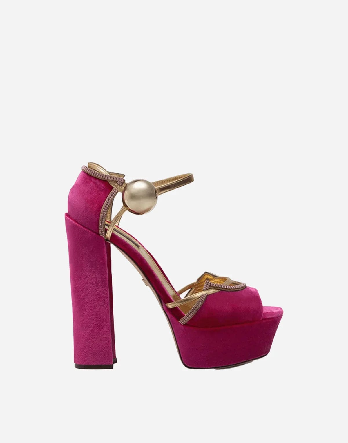 Dolce & Gabbana Velvet And Mordore Platform Sandals