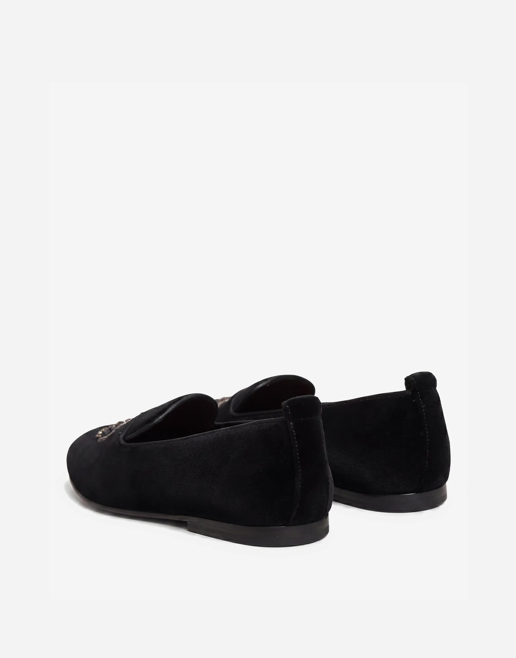 Dolce & Gabbana Dolce & Gabbana Velvet Crown Embroidered Loafers
