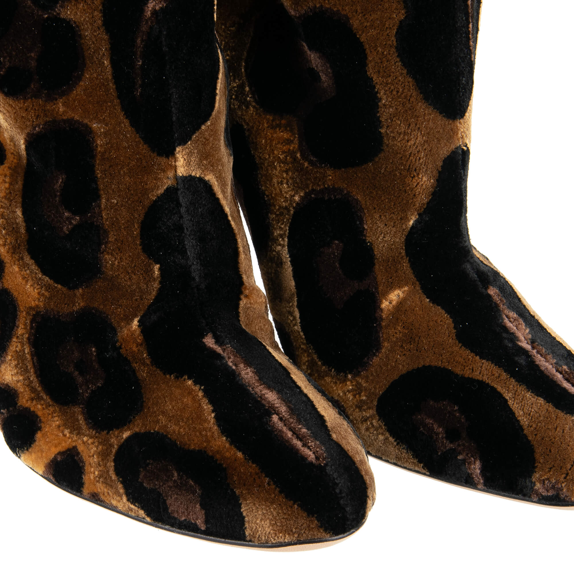 Dolce & Gabbana Velvet Leopard Print VALLY Boots