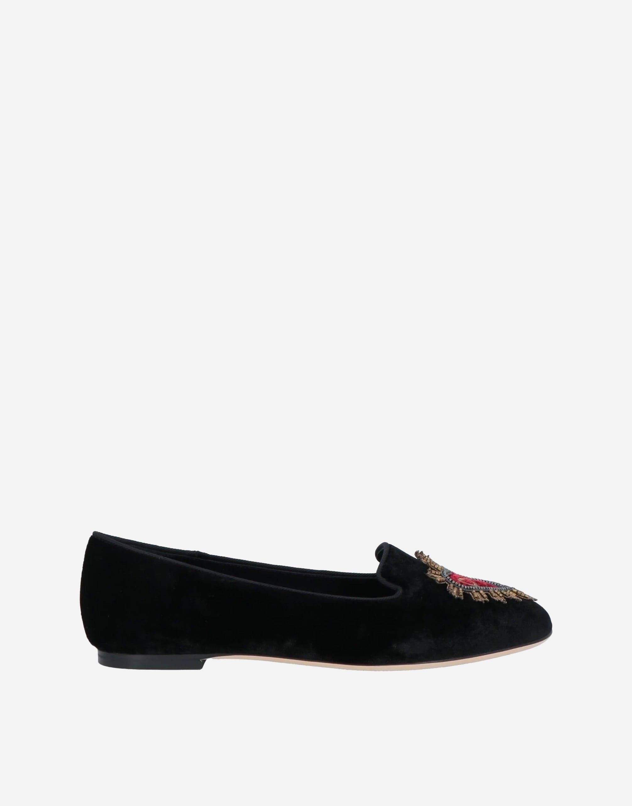 Dolce & Gabbana Velvet Sacred Heart Loafers