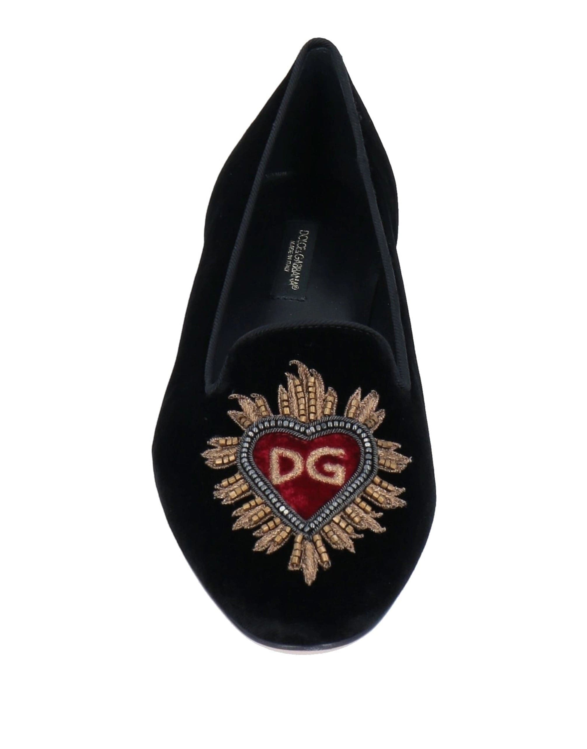 Dolce & Gabbana Velvet Sacred Heart Loafers