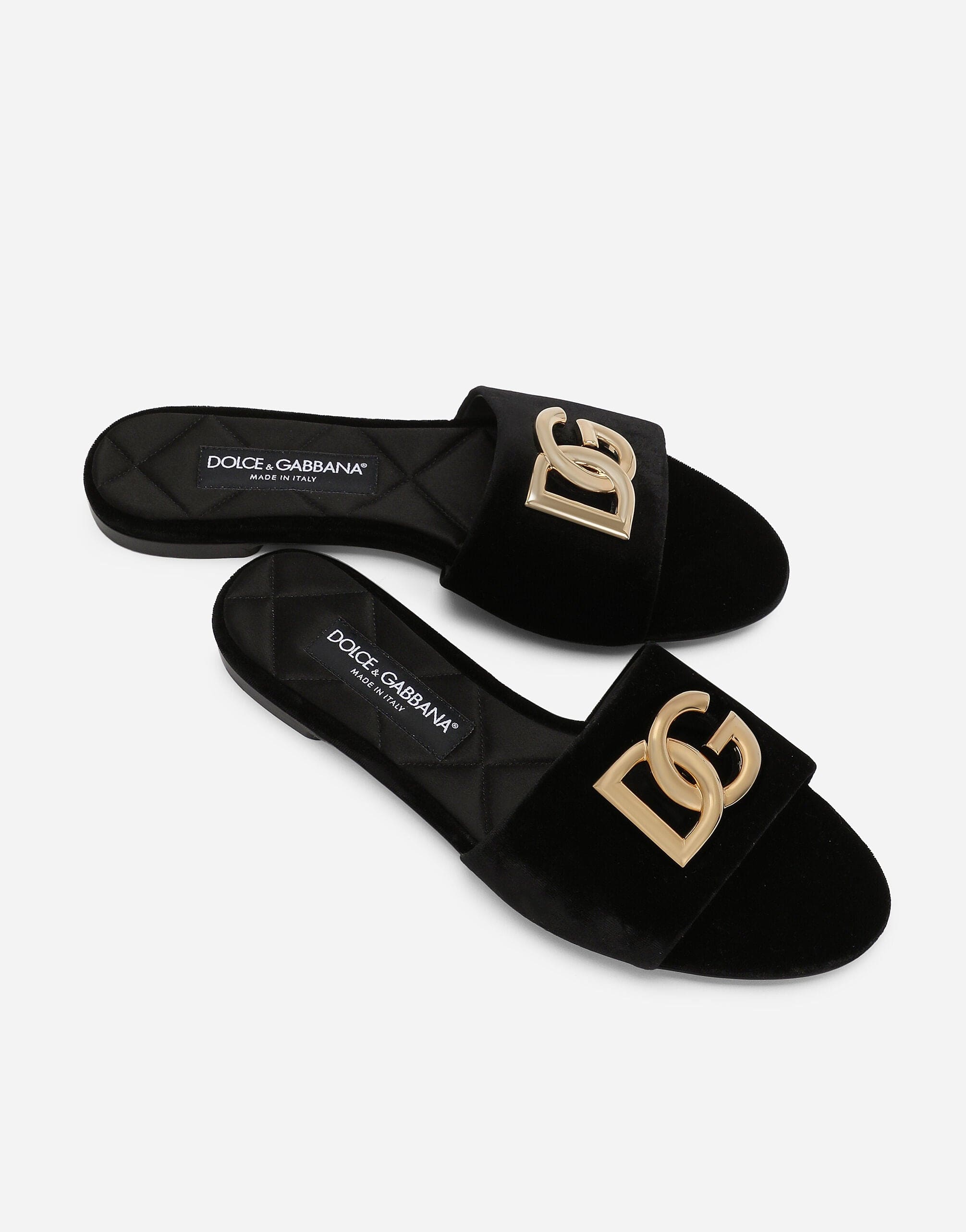 Dolce & Gabbana Velvet Sliders