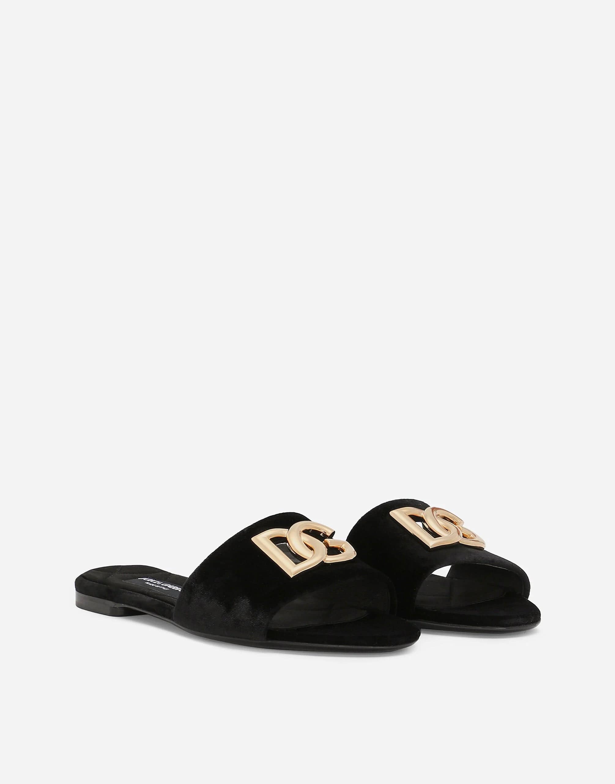 Dolce & Gabbana Velvet Sliders