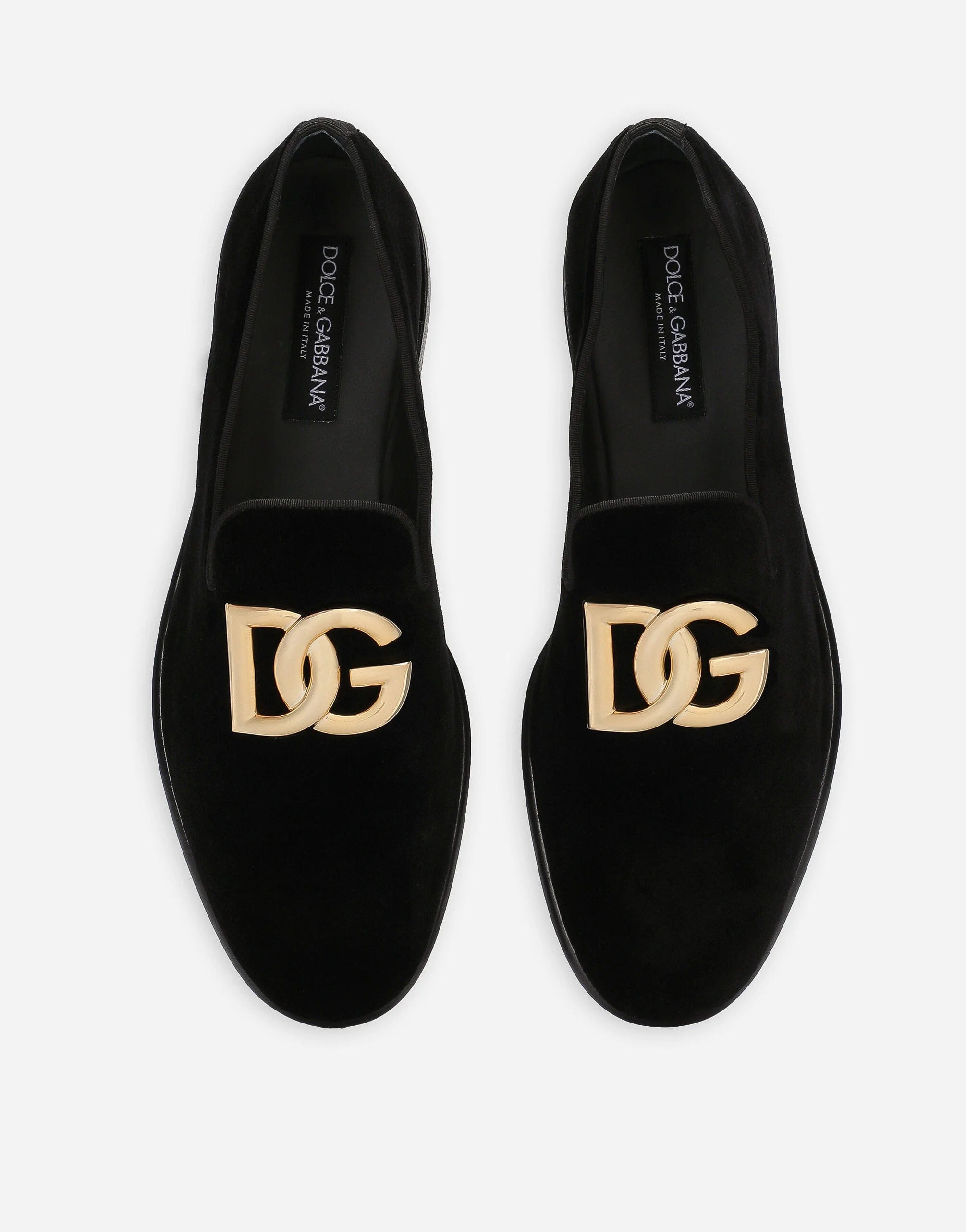 Dolce & Gabbana Velvet Slippers With DG Logo