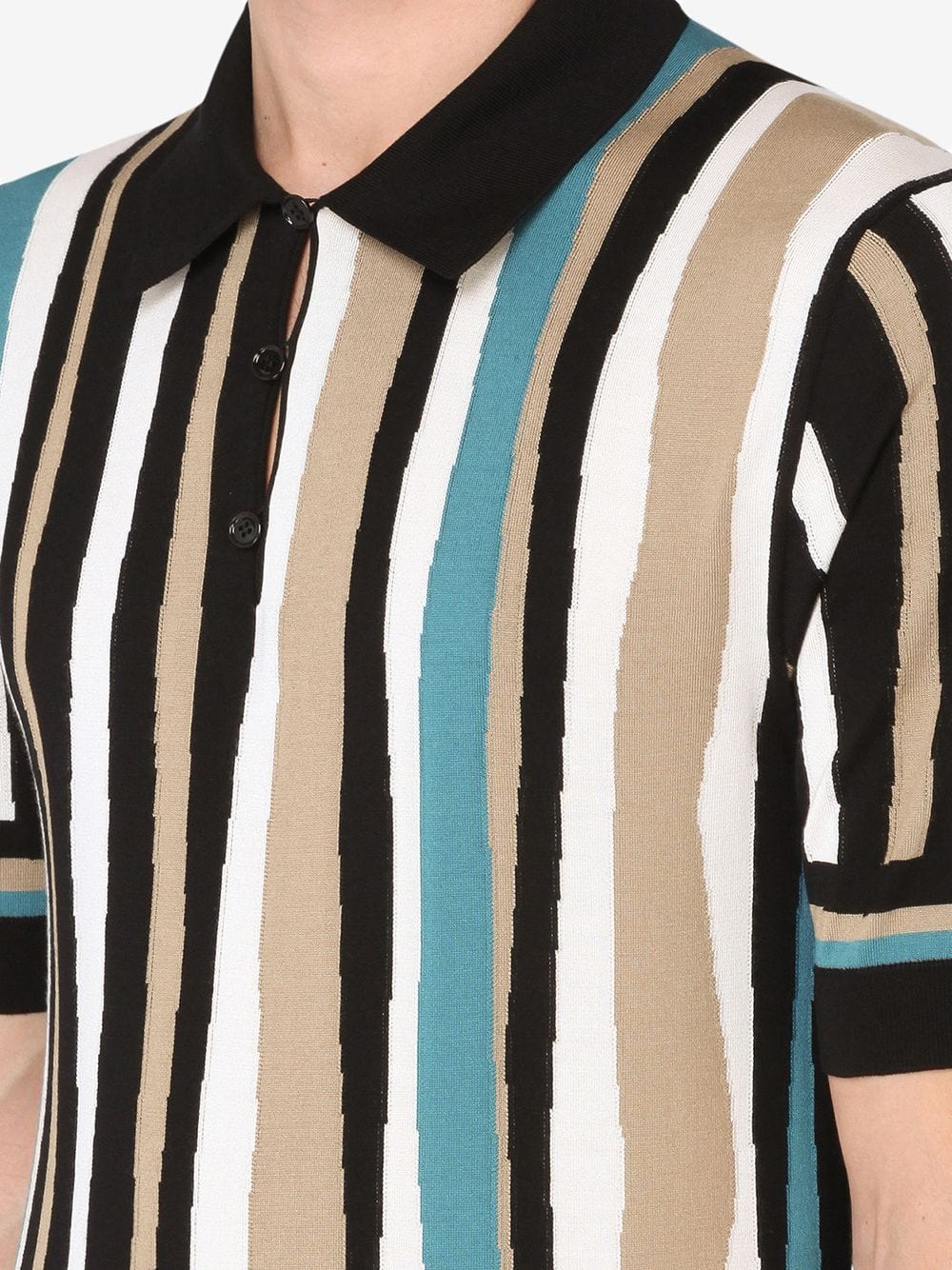 Dolce & Gabbana Vertical-Stripe Short-Sleeve Polo Shirt