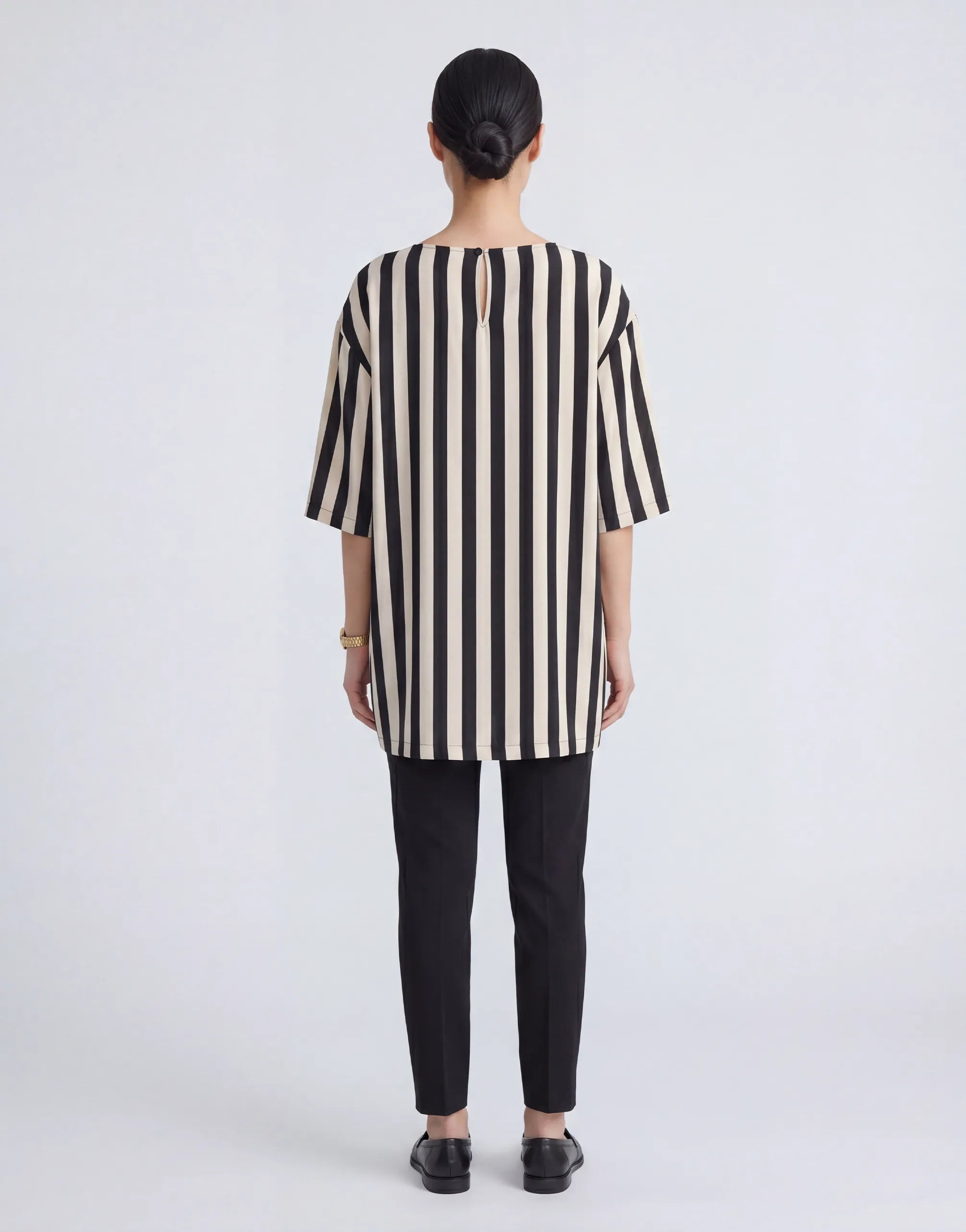 Dolce & Gabbana Dolce & Gabbana Vertical Stripe Tunic Silk Top