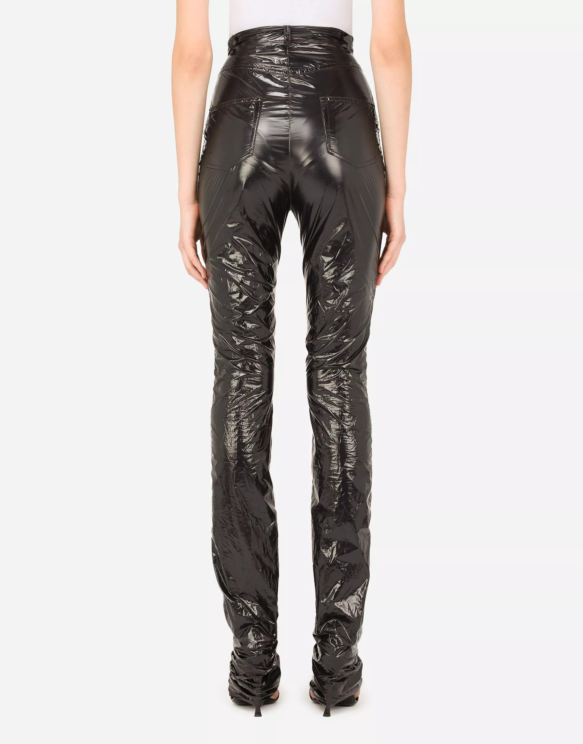 Dolce Gabbana Vinyl Pants With Draping Sendegaro Dolce Gabbana Vinyl Pants With Draping Sendegaro