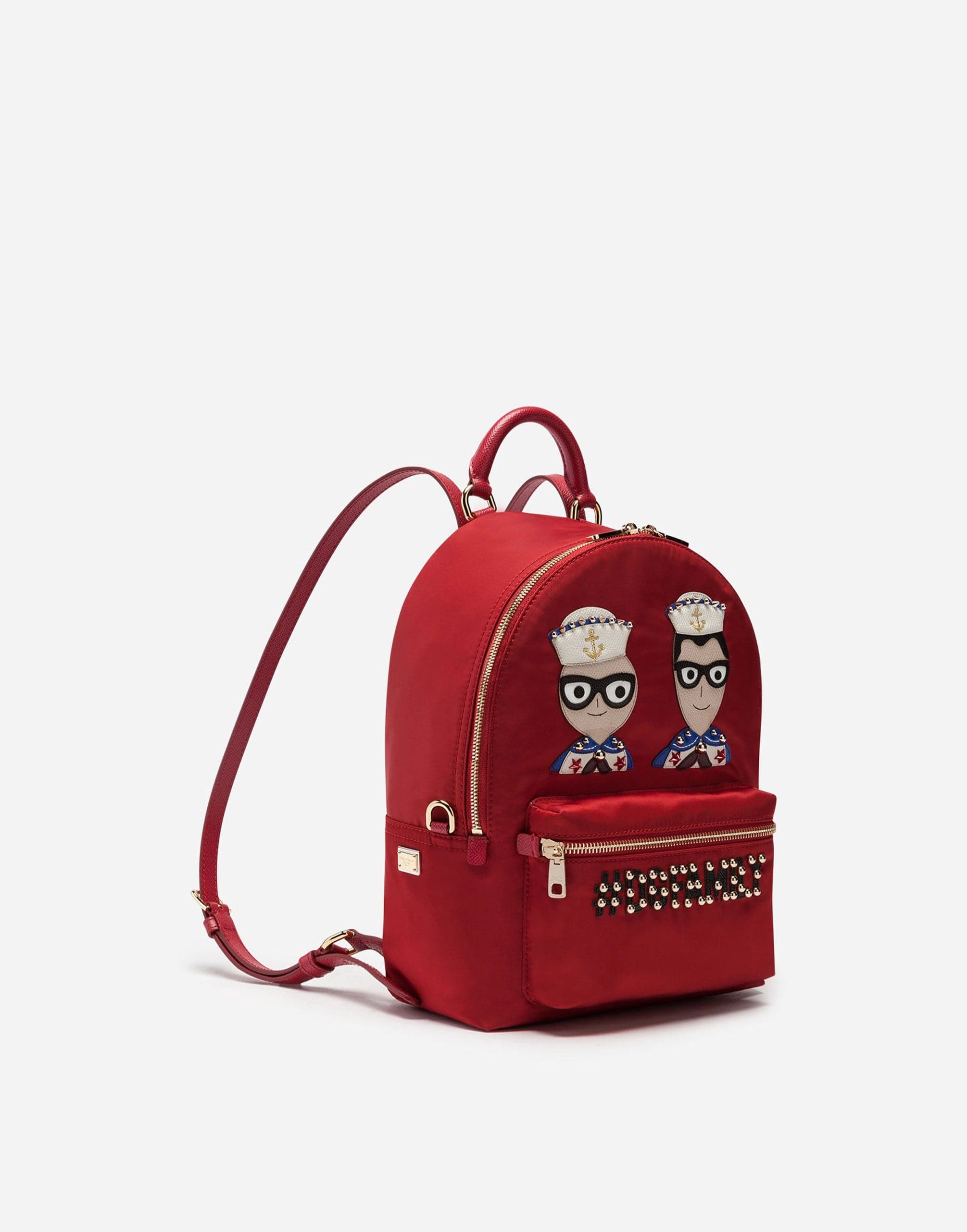 Dolce & Gabbana Small Vulcano Backpack In Nylon With Designers' Patches