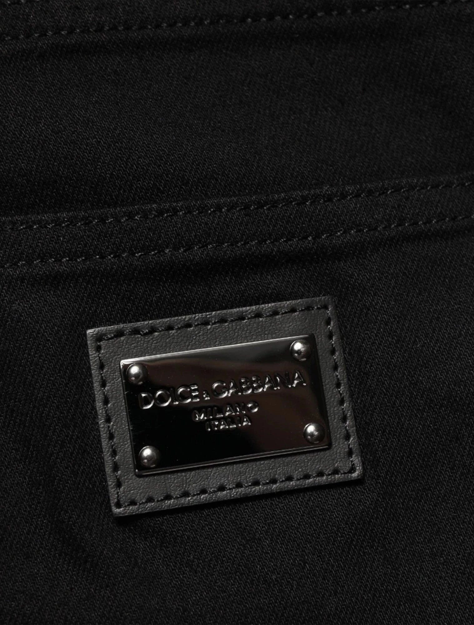 Dolce & Gabbana Washed Black Slim-Fit StretchJeans