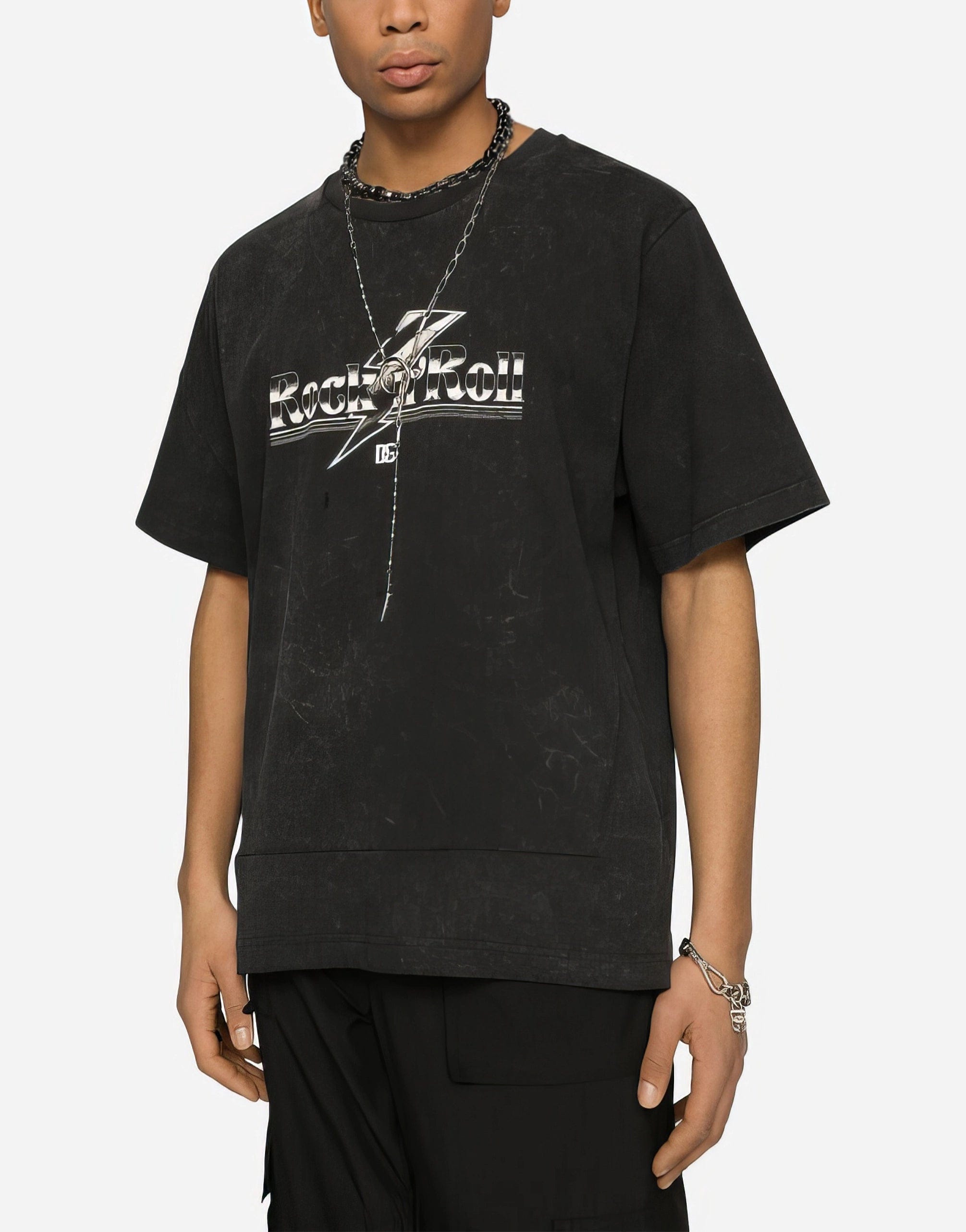 Dolce & Gabbana Washed cotton T-shirt with print