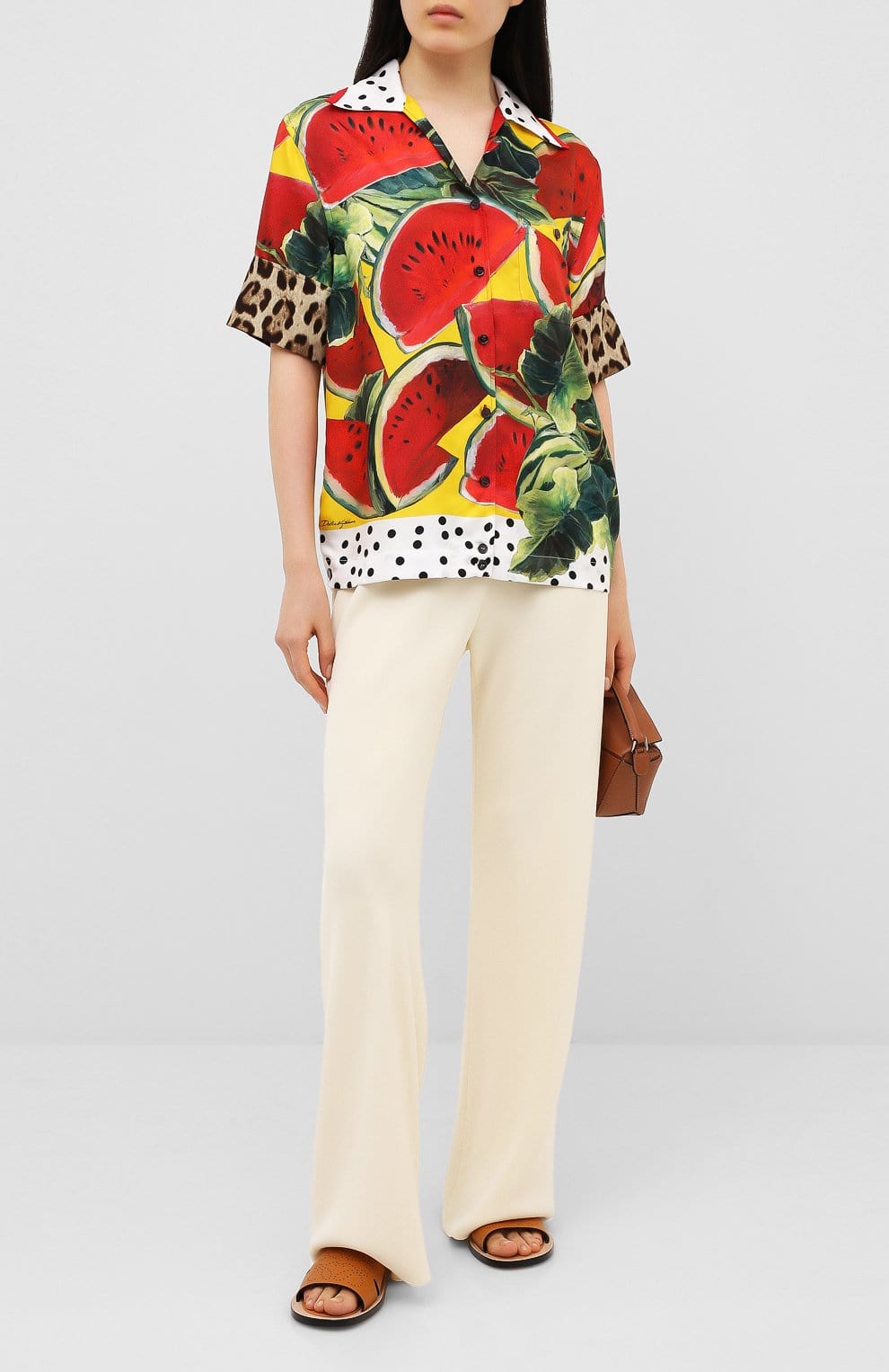 Dolce & Gabbana Watermelon-Print Silk Shirt