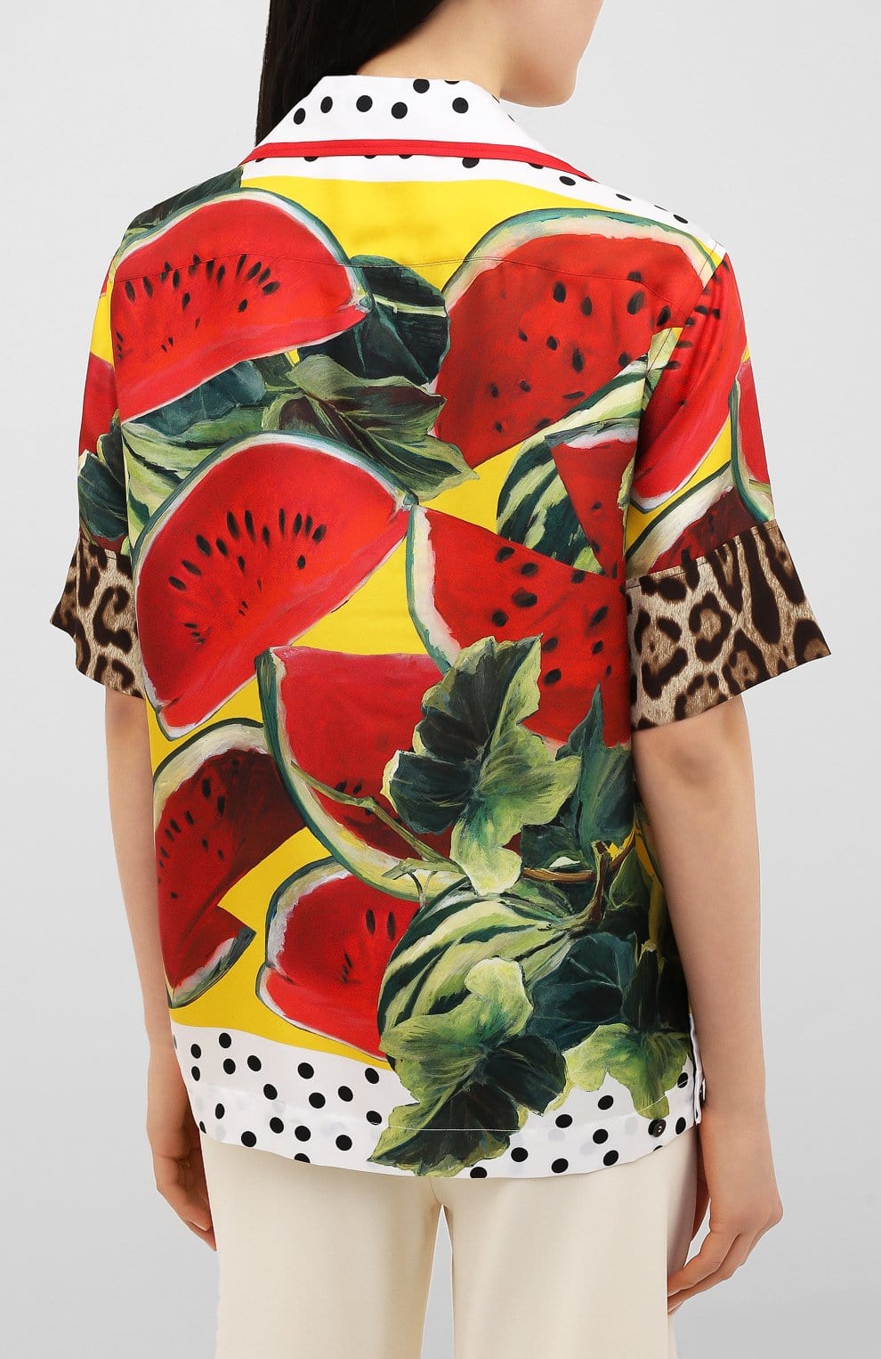 Dolce & Gabbana Watermelon-Print Silk Shirt